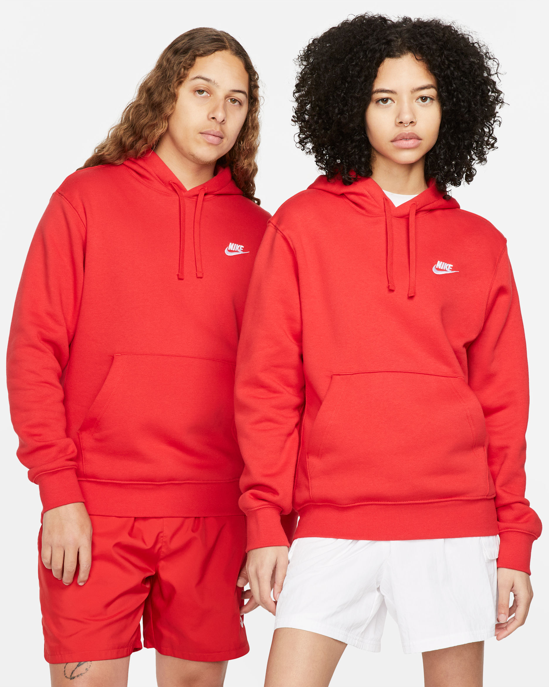 Sudadera con gorro sin cierre Nike Sportswear Club Fleece - Rojo universitario/Rojo universitario/Blanco