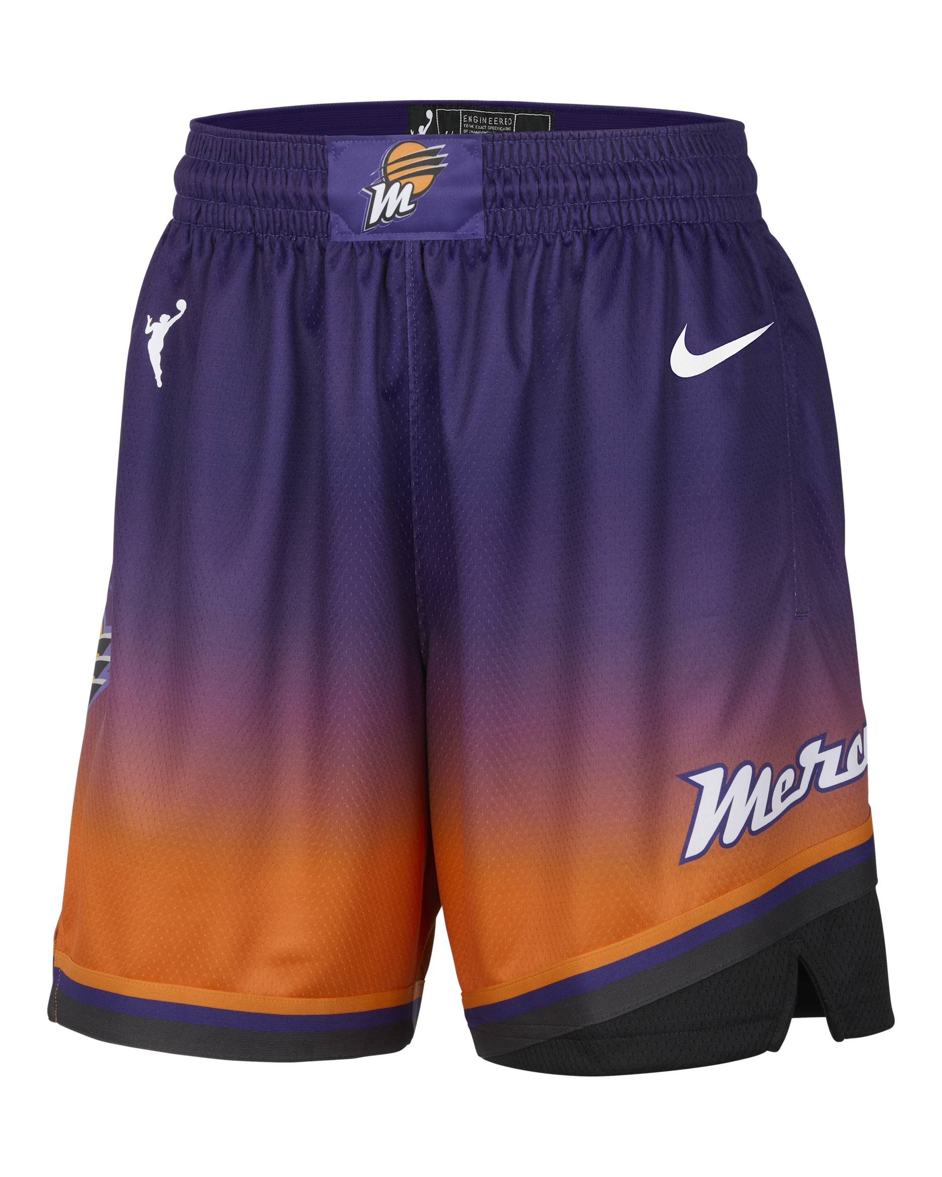 Shorts Nike Dri-FIT de la WNBA Victory para mujer Phoenix Mercury 2025 Explorer Edition - Orquídea nuevo/Blanco