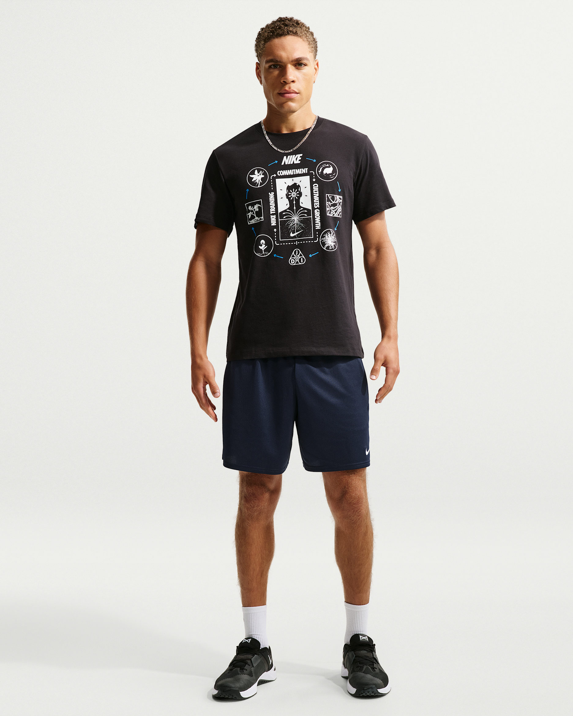 Nike Flex-træningsshorts (18 cm) til mænd - Obsidian/hvid