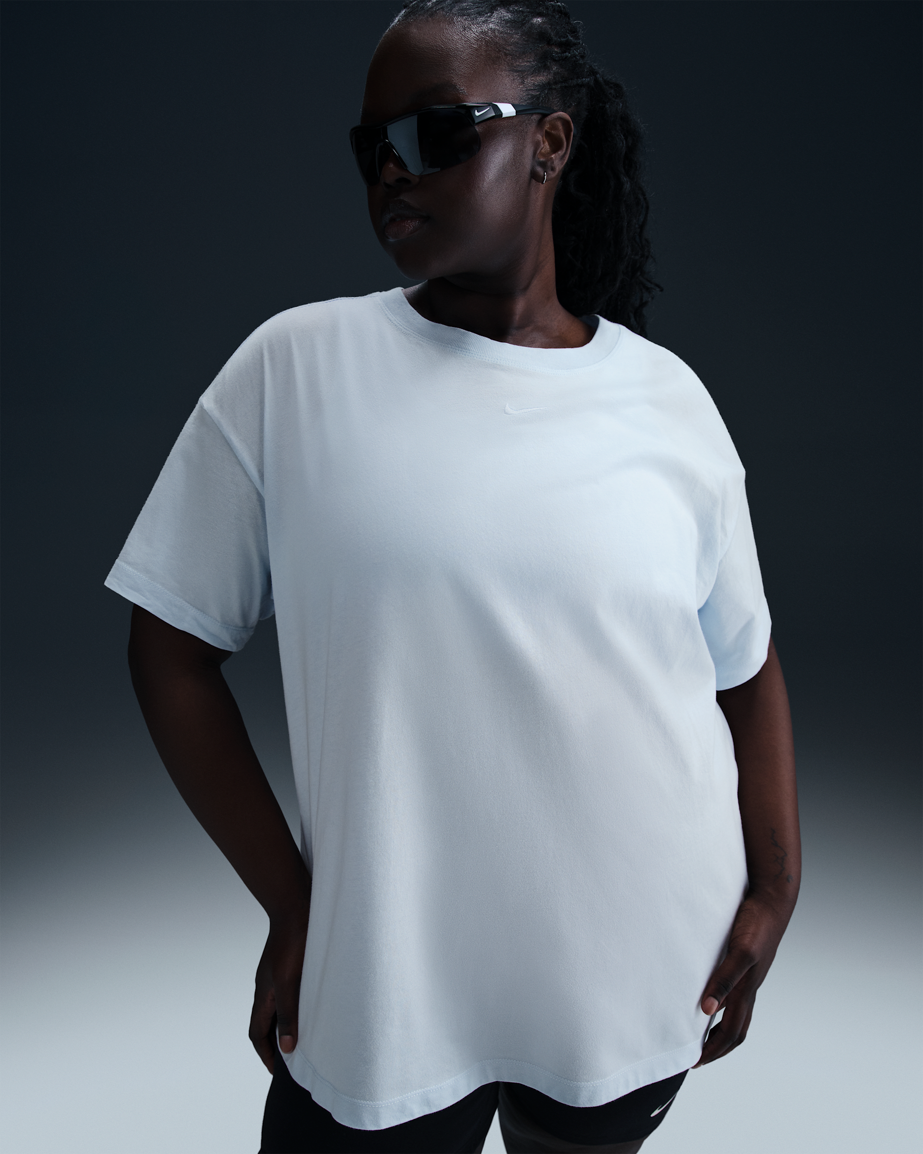 Nike Sportswear Essential Women's T-Shirt (Plus Size) - Blue Tint