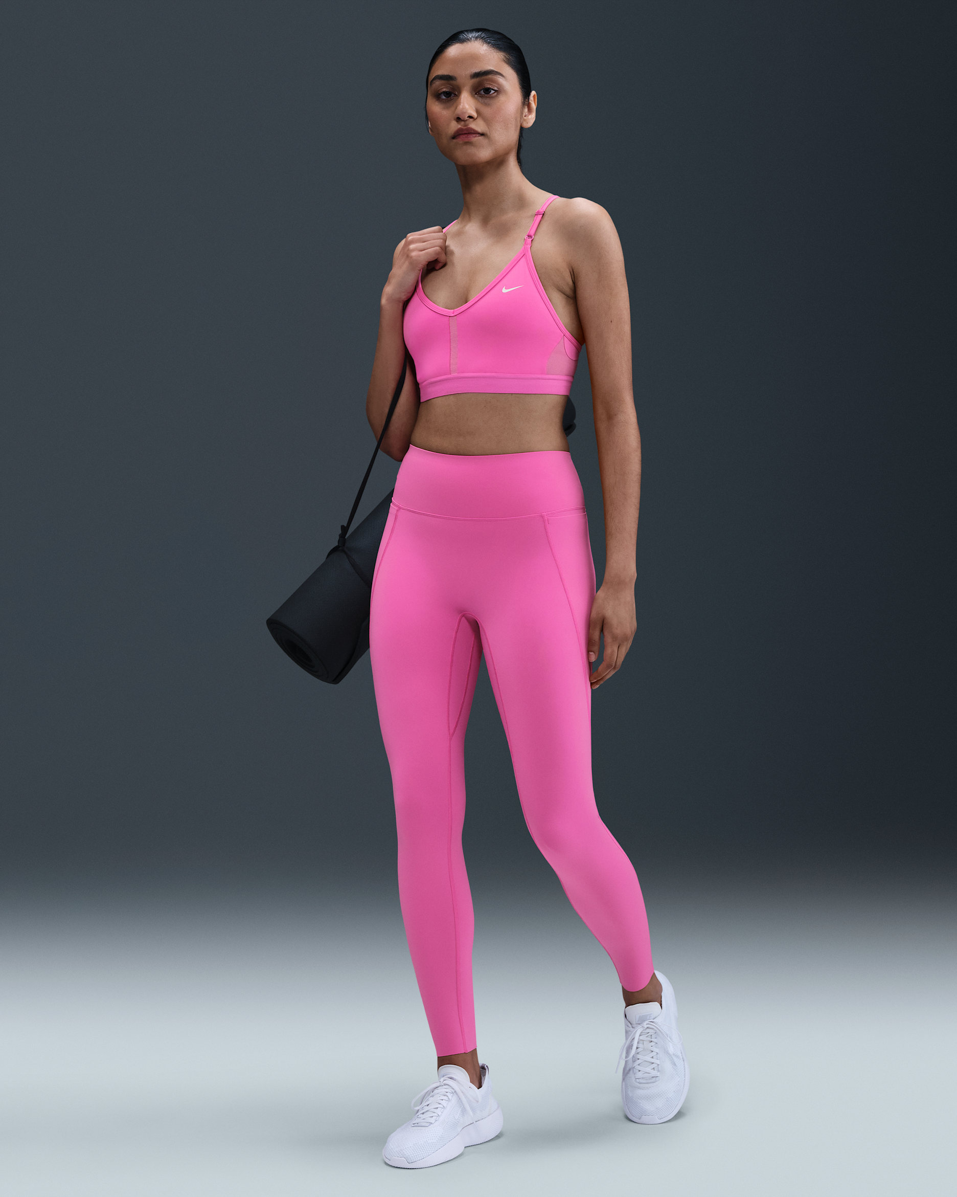 Nike Universa Leggings in voller Länge mit hohem Bund und ohne Frontnaht (Damen) - Playful Pink/Cosmic Fuchsia/Pinkfire II