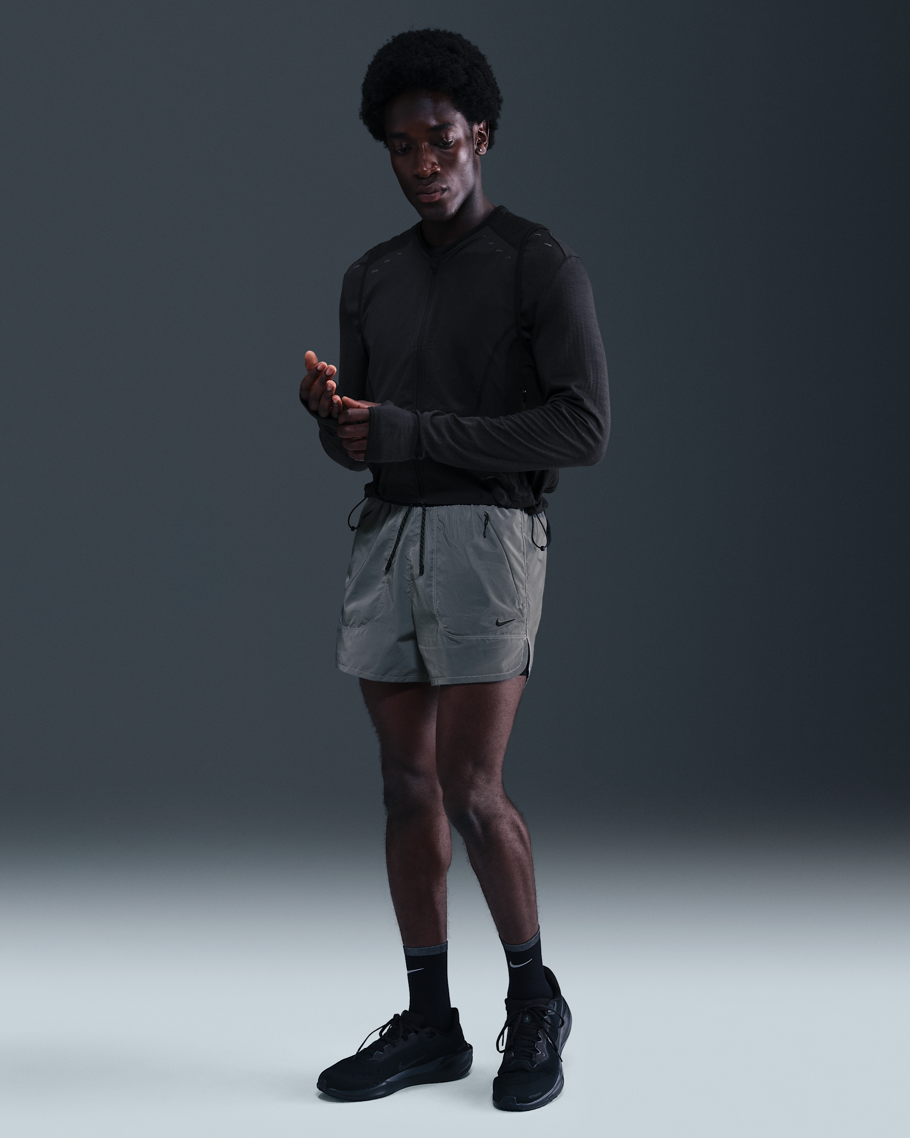 Shorts de correr reflejantes de 10 cm 2 en 1 para hombre Nike - Negro