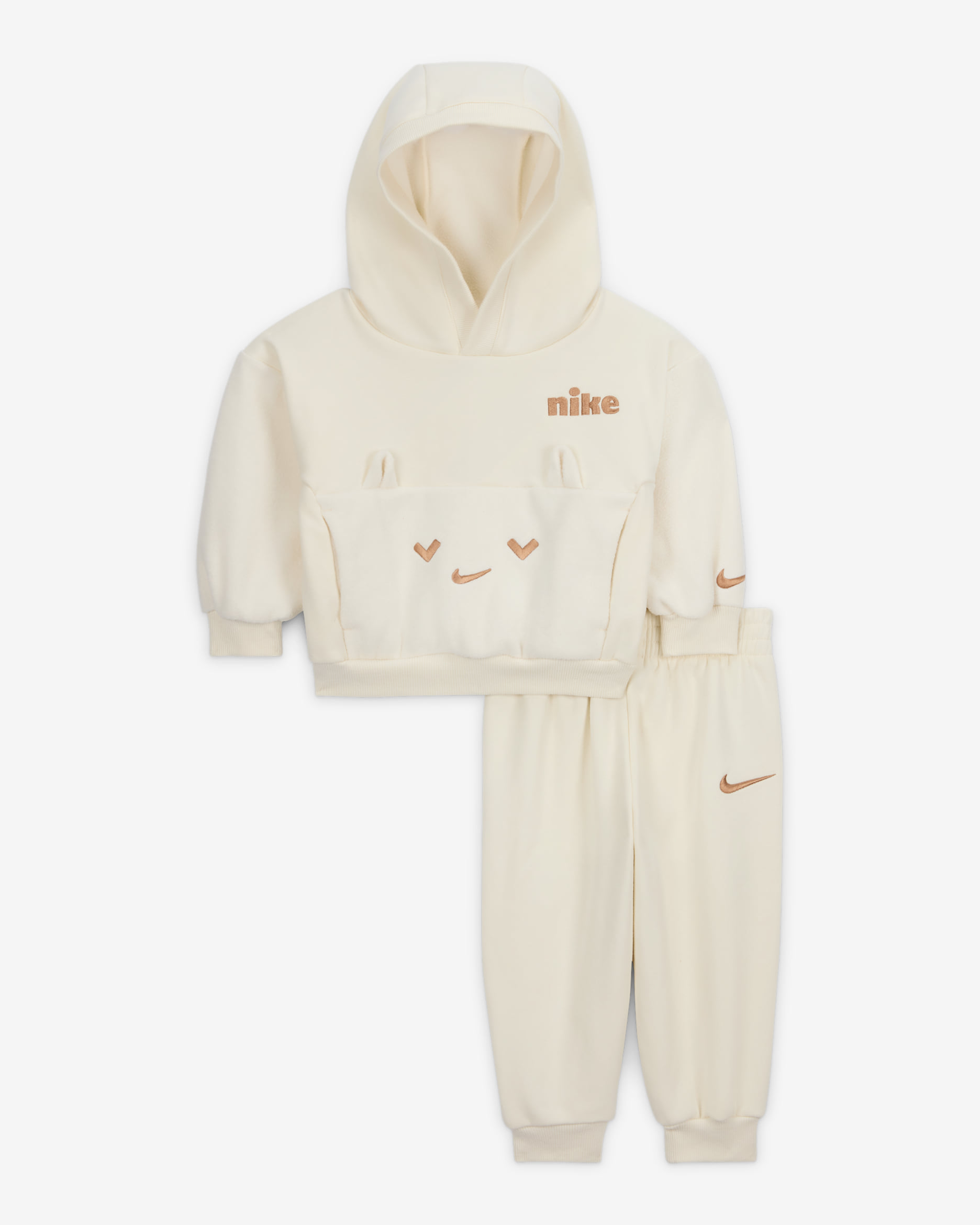 ナイキ コージー コンフォート ベビー パーカー アンド ジョガーパンツ セット - ペールアイボリー