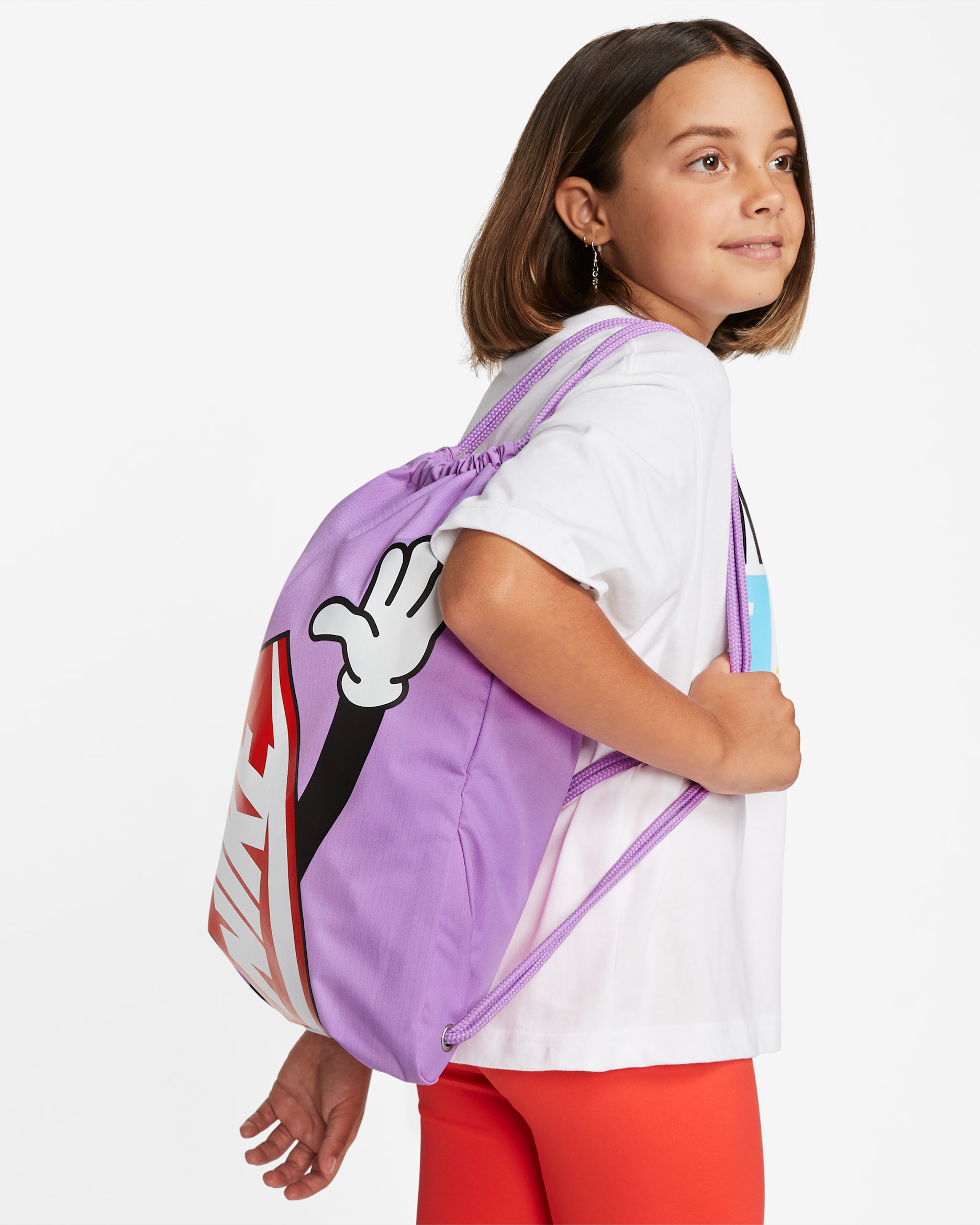 Nike Kids' Graphic Drawstring Bag (12L) - Rush Fuchsia/Rush Fuchsia/University Red
