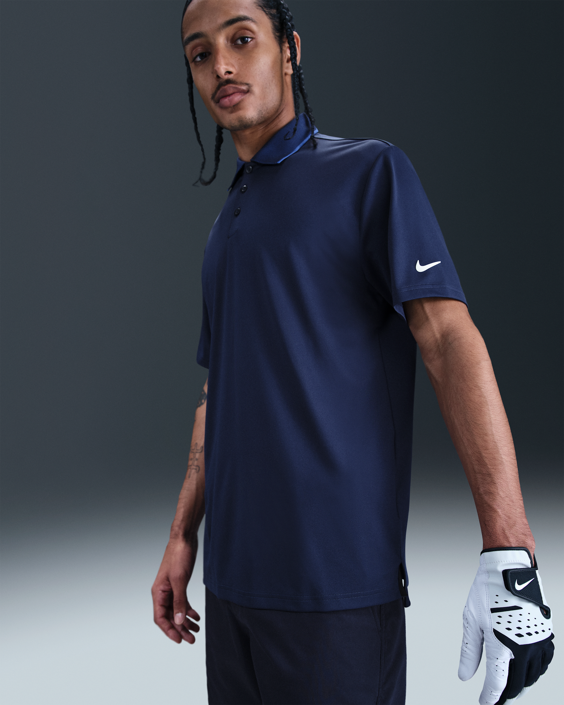 Nike Tour Men's Dri-FIT Golf Polo - Midnight Navy/Astronomy Blue/White