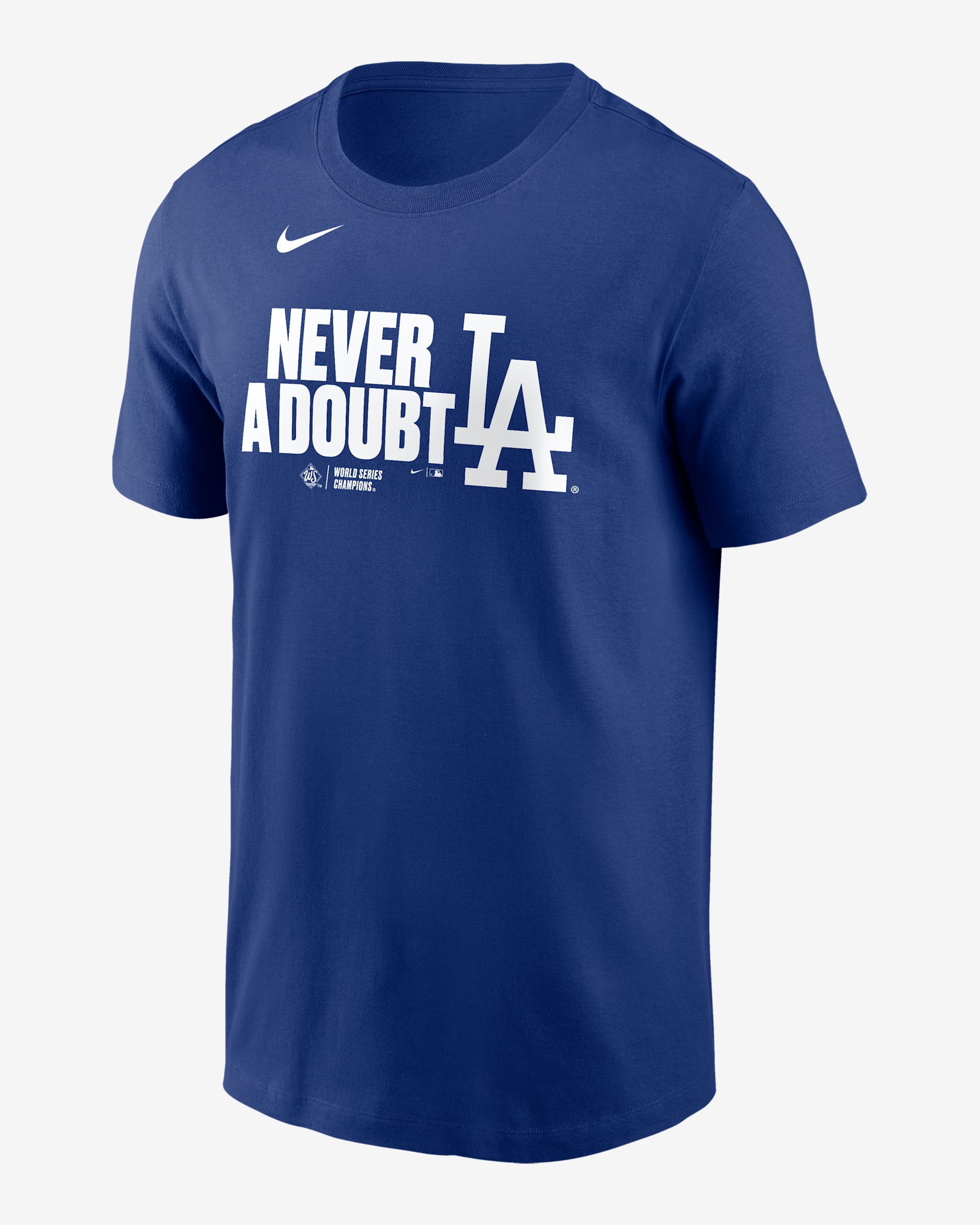 Los Angeles Dodgers 2025 World Series Champions Batting Clean Up Lockup Logo Men's Nike MLB T-Shirt - Royal