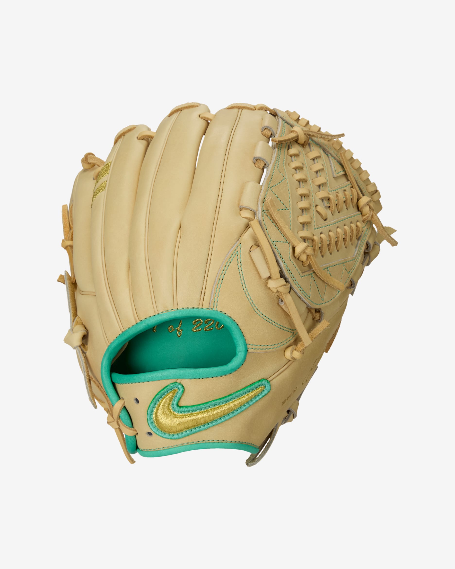 Nike SHA|DO Elite J Series Baseball Fielding Glove (Right-Handed Throw) - Alabaster/Metallic Gold