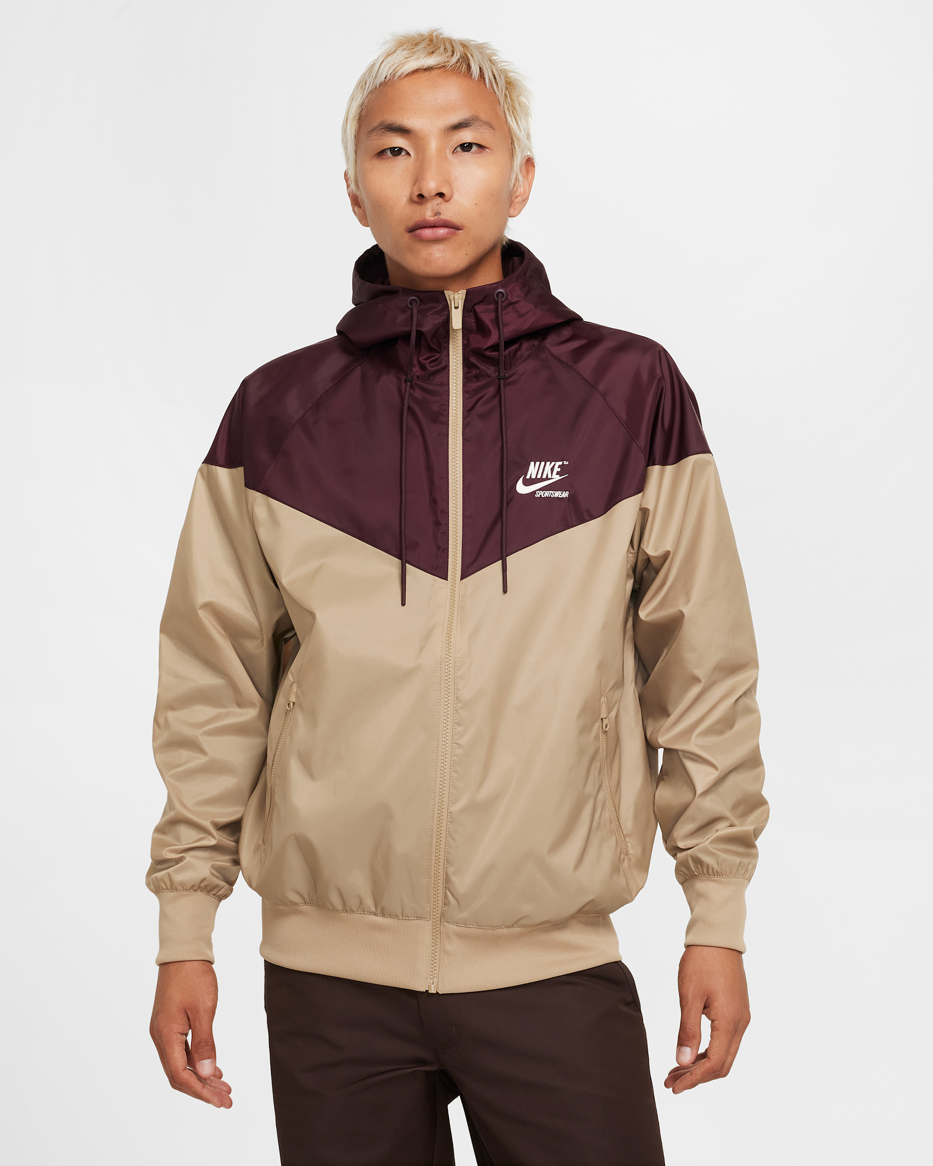 ナイキ ウィンドランナー メンズ ウーブン ジャケット (裏地付き) - バーガンディクラッシュ/パラシュートベージュ/セイル