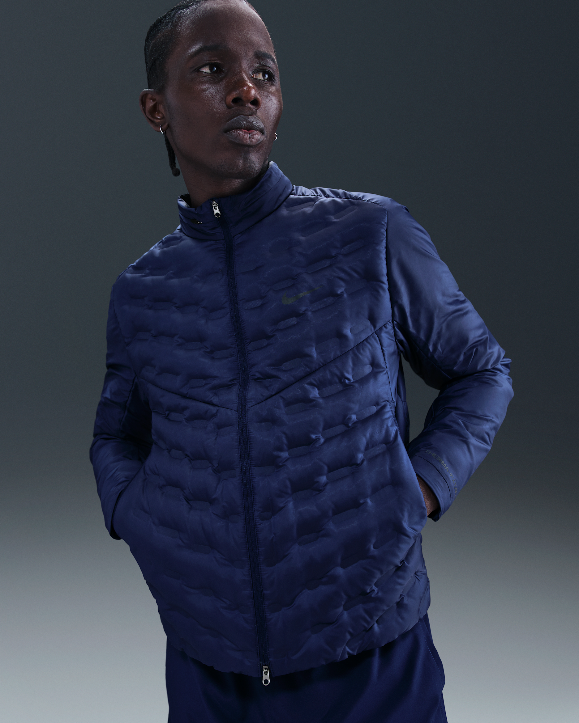 Veste de running déperlante Nike Therma-FIT ADV AeroLoft pour homme - Blue Void
