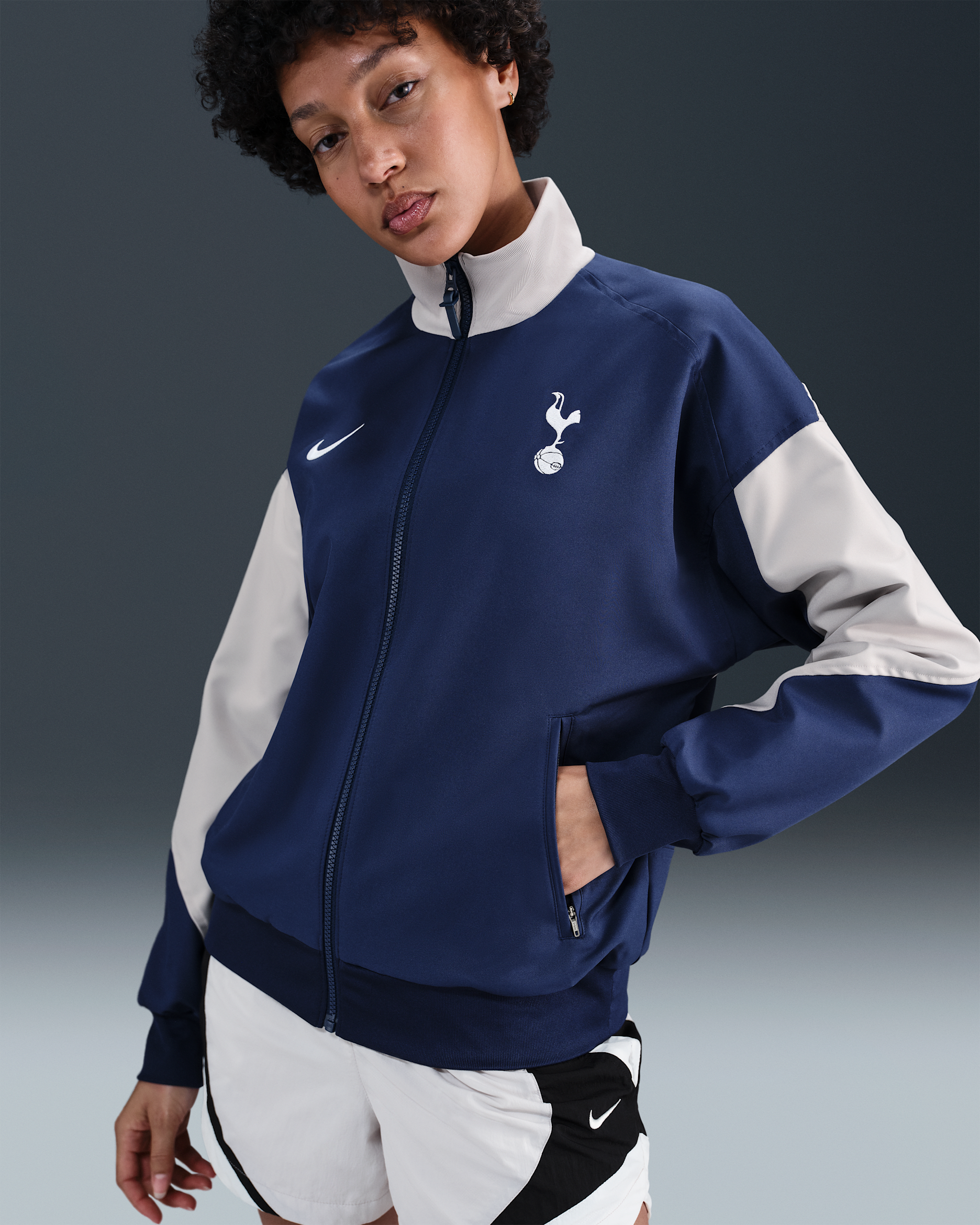 Tottenham Hotspur Strike Home Women's Nike Dri-FIT Football Anthem Jacket - Binary Blue/Light Iron Ore/White