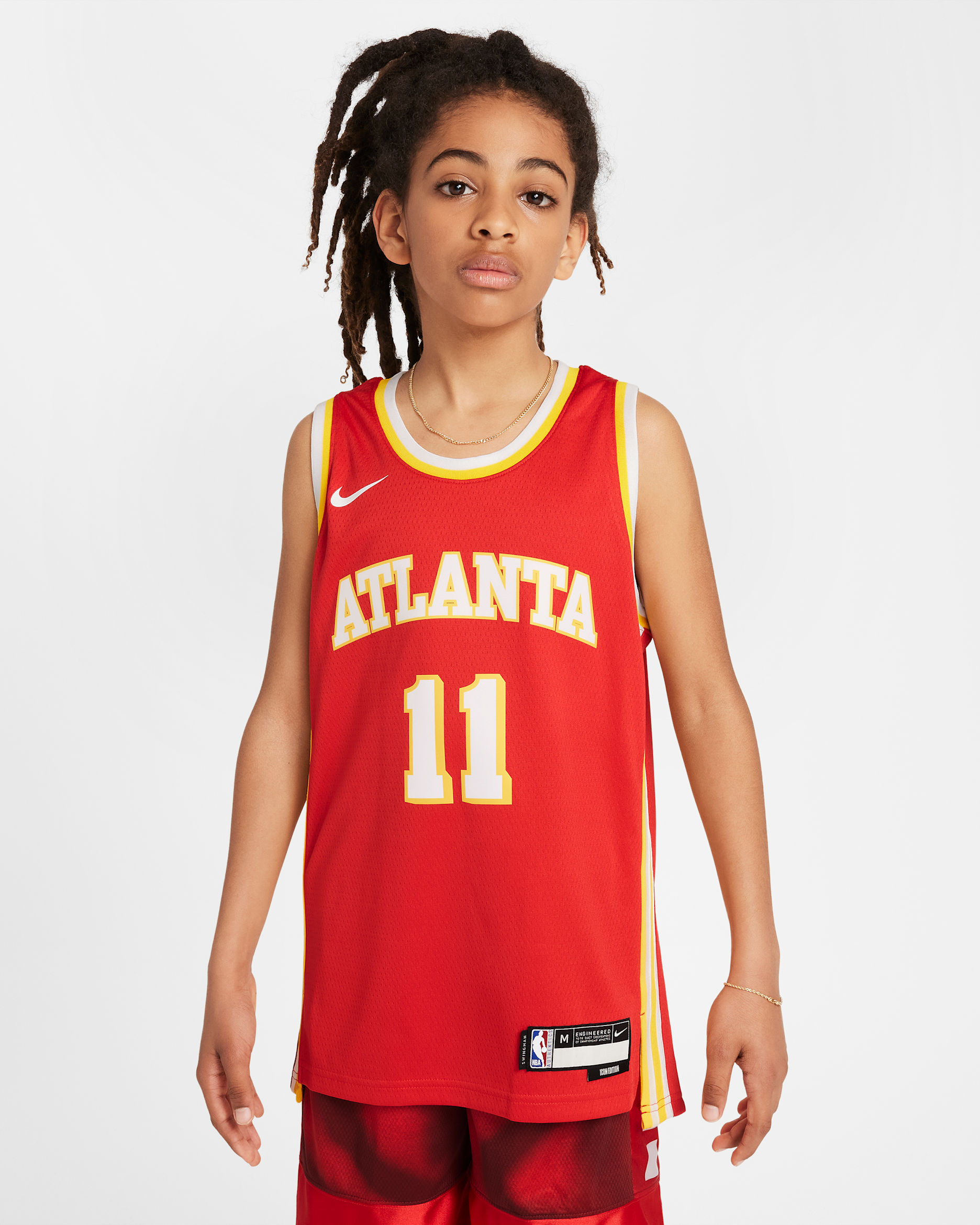 Camisola NBA Nike Swingman Atlanta Hawks 2023/24 Icon Edition Júnior - Vermelho University