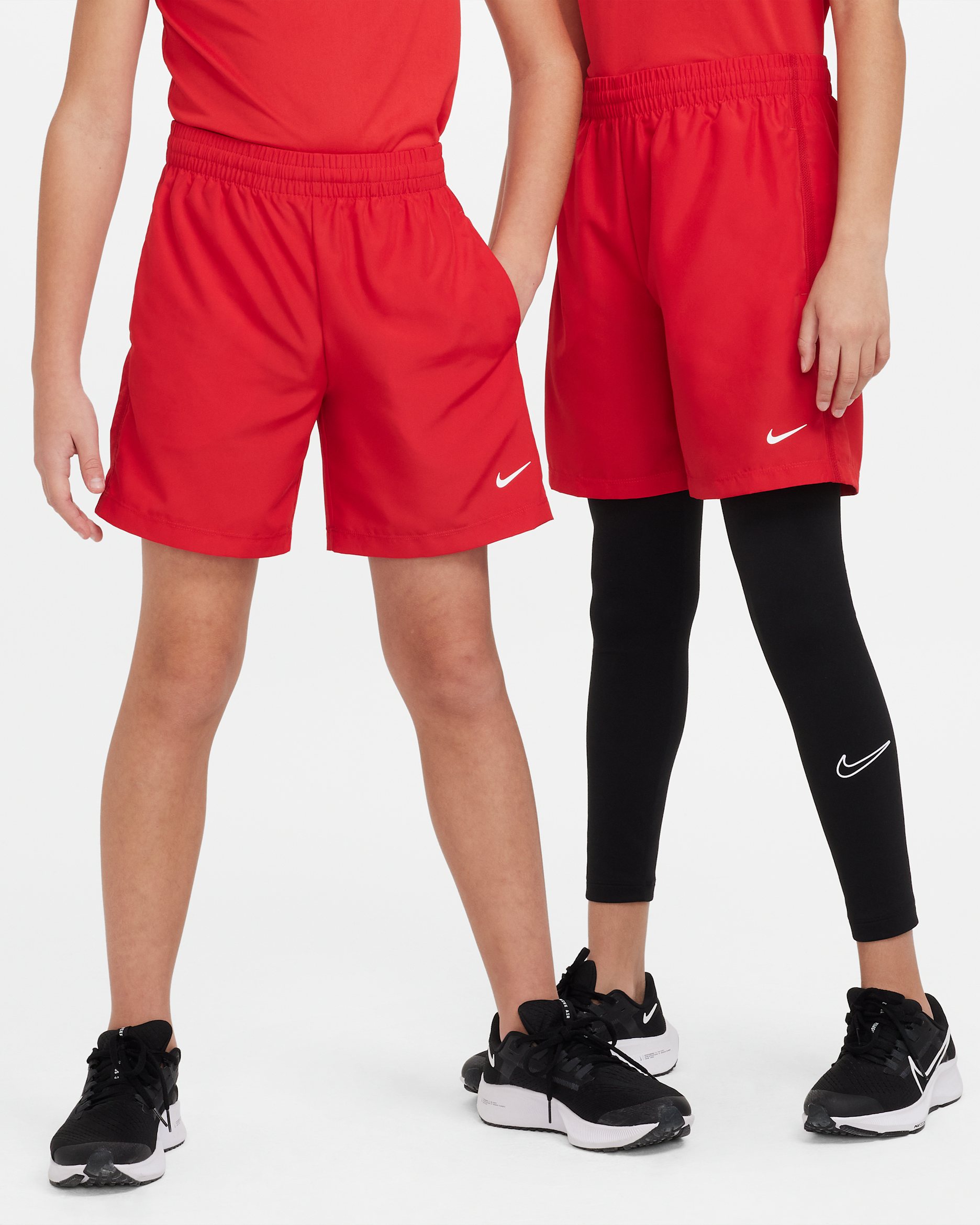Nike Multi Older Kids' Dri-FIT Training Shorts - University Red/White