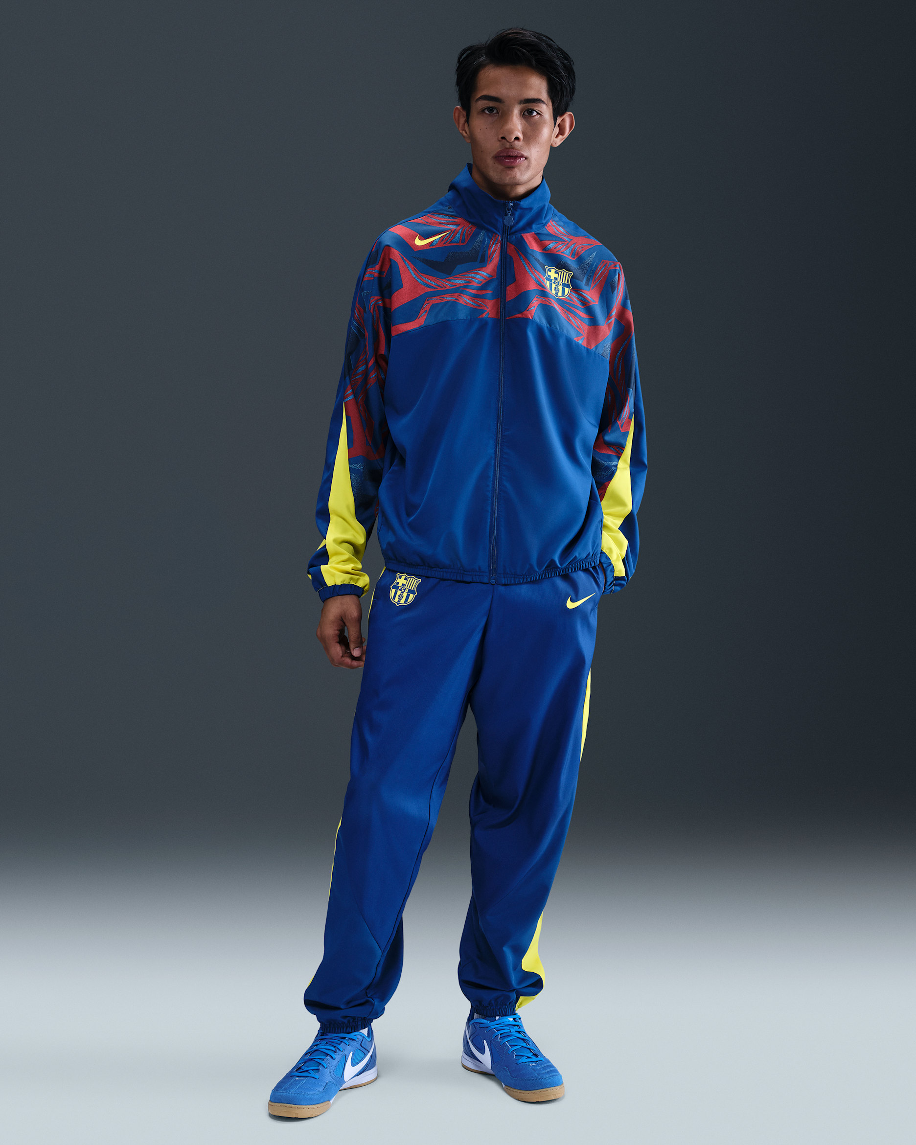 Pants de fútbol Nike de tejido Woven para hombre FC Barcelona Starting 5 Fourth - Azul gimnasio/Amarillo opti/Amarillo opti