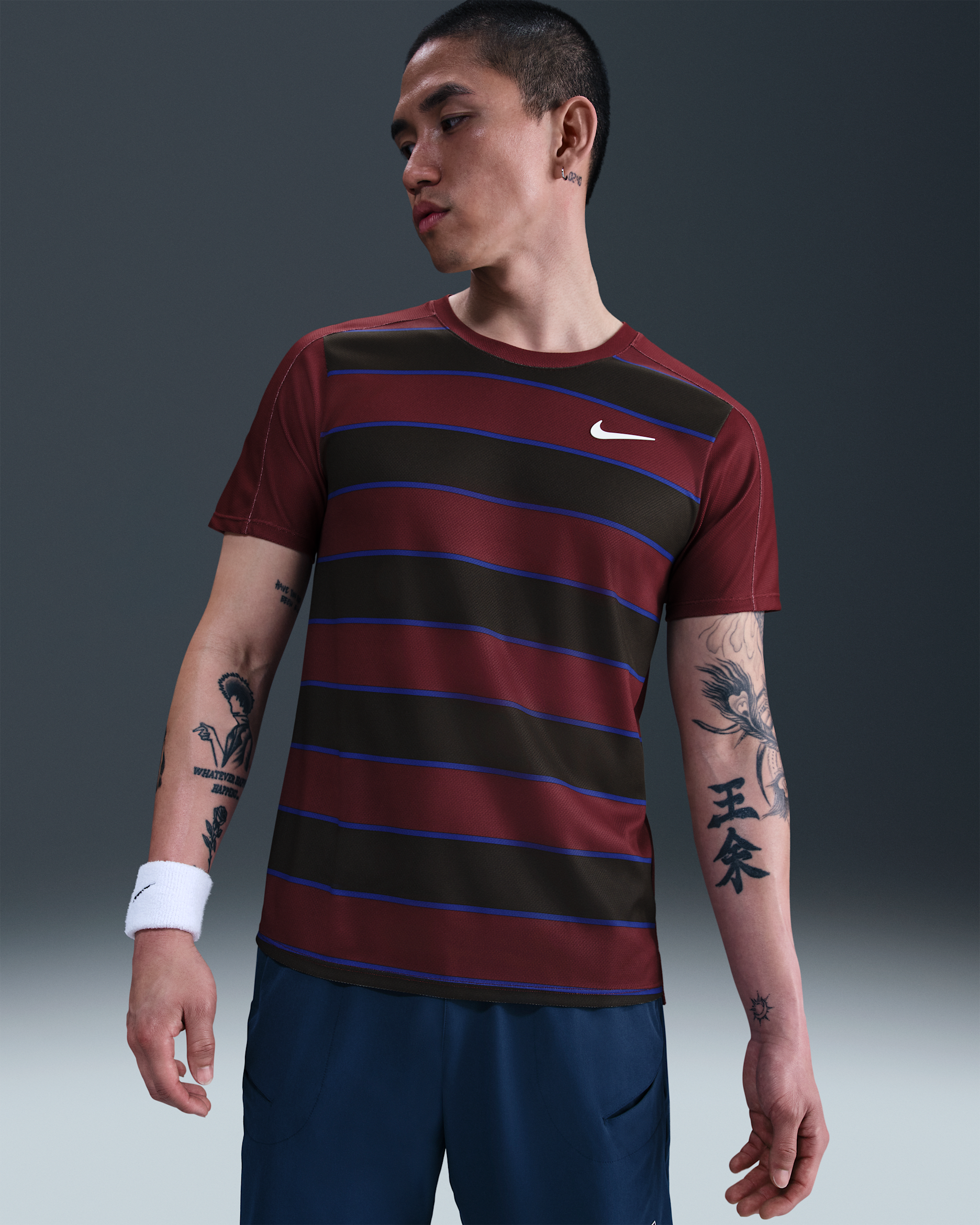 NikeCourt Slam Men's Dri-FIT ADV Tennis Top - Dark Team Red/White