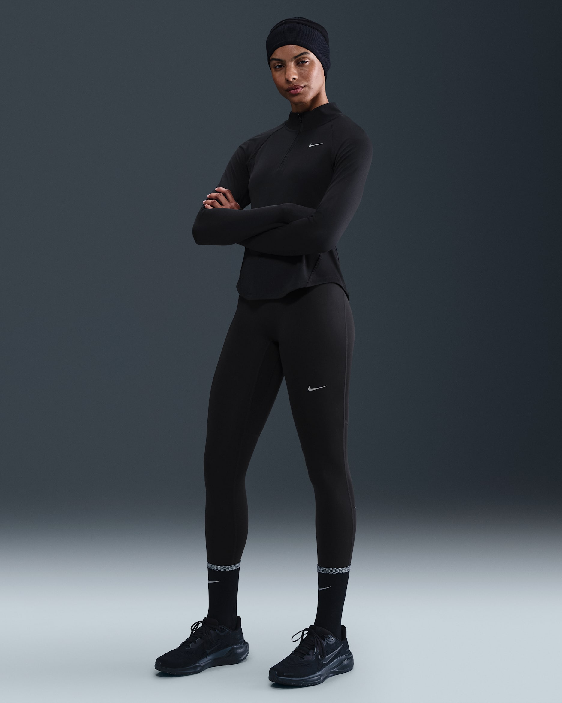 Nike Tempo løpeleggings i 7/8 lengde med høyt liv til dame - Svart