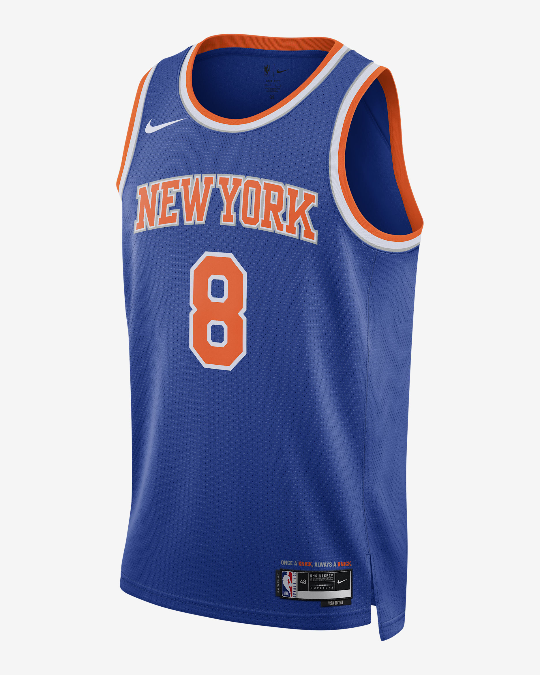 New York Knicks Icon Edition Men's Nike Dri-FIT NBA Swingman Jersey - Rush Blue