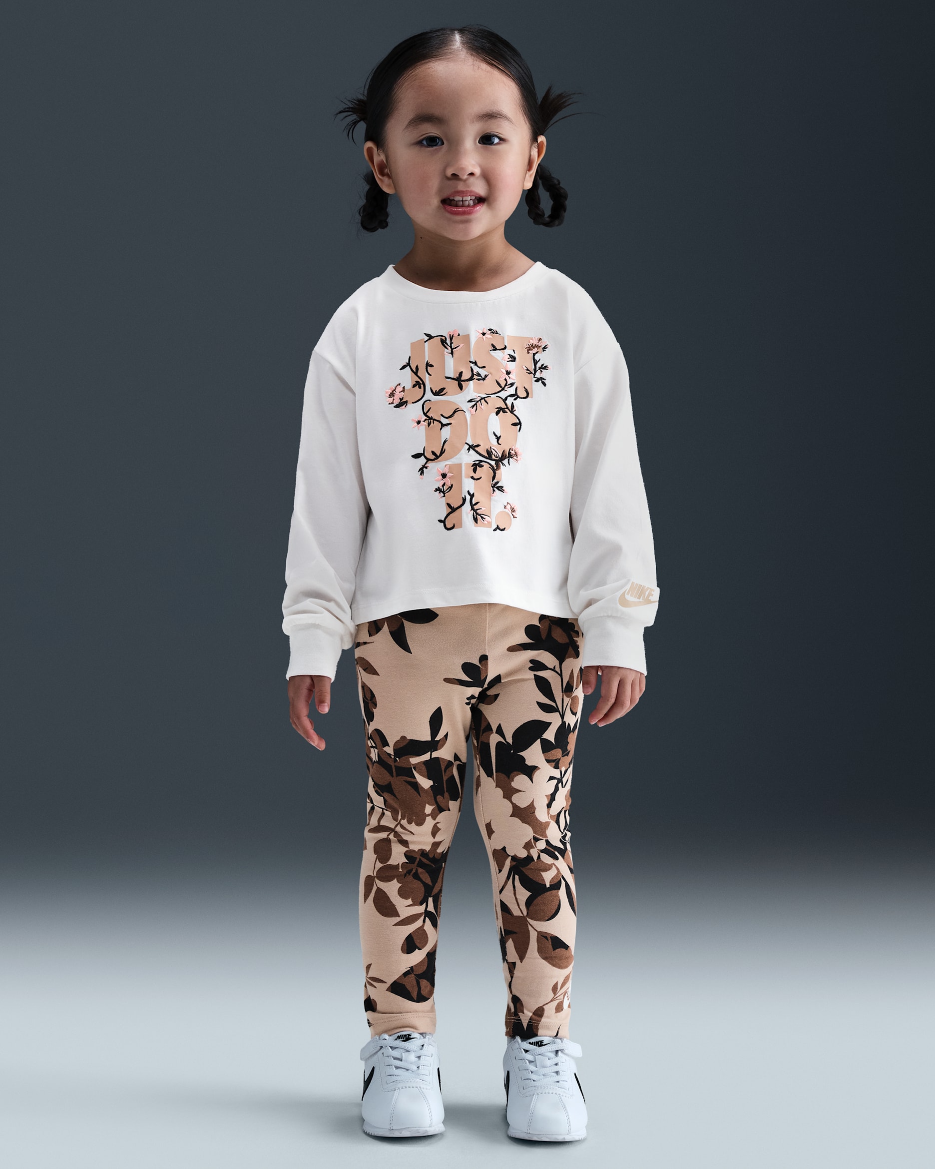 Nike Toddler Printed Club Long Sleeve T-Shirt and Leggings Set - Hemp
