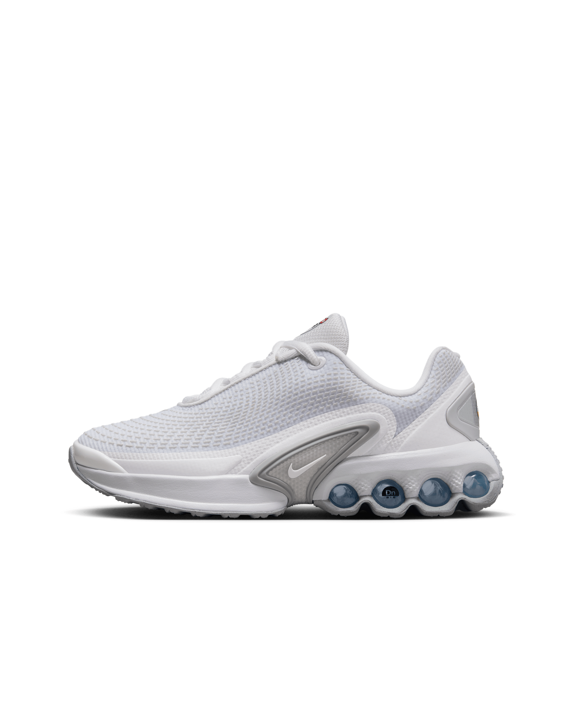 Nike Air Max Dn Older Kids' Shoes - White/White/Metallic Silver/White