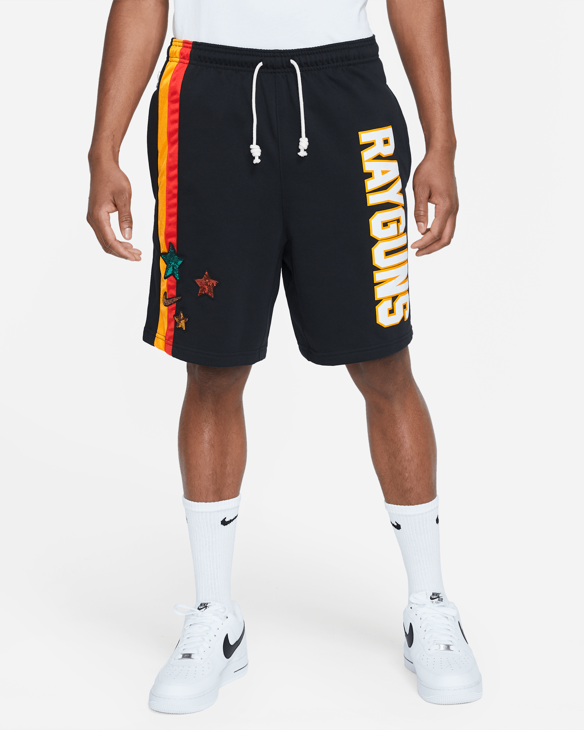 Nike Dri-FIT Rayguns hochwertige Basketballshorts für Herren - Schwarz/University Gold/Team Orange