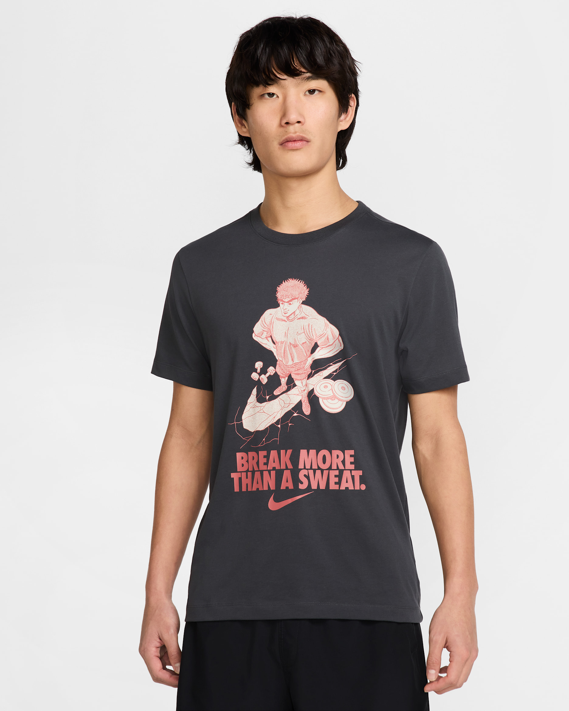 Nike Men's Dri-FIT Fitness T-Shirt - Dark Smoke Grey