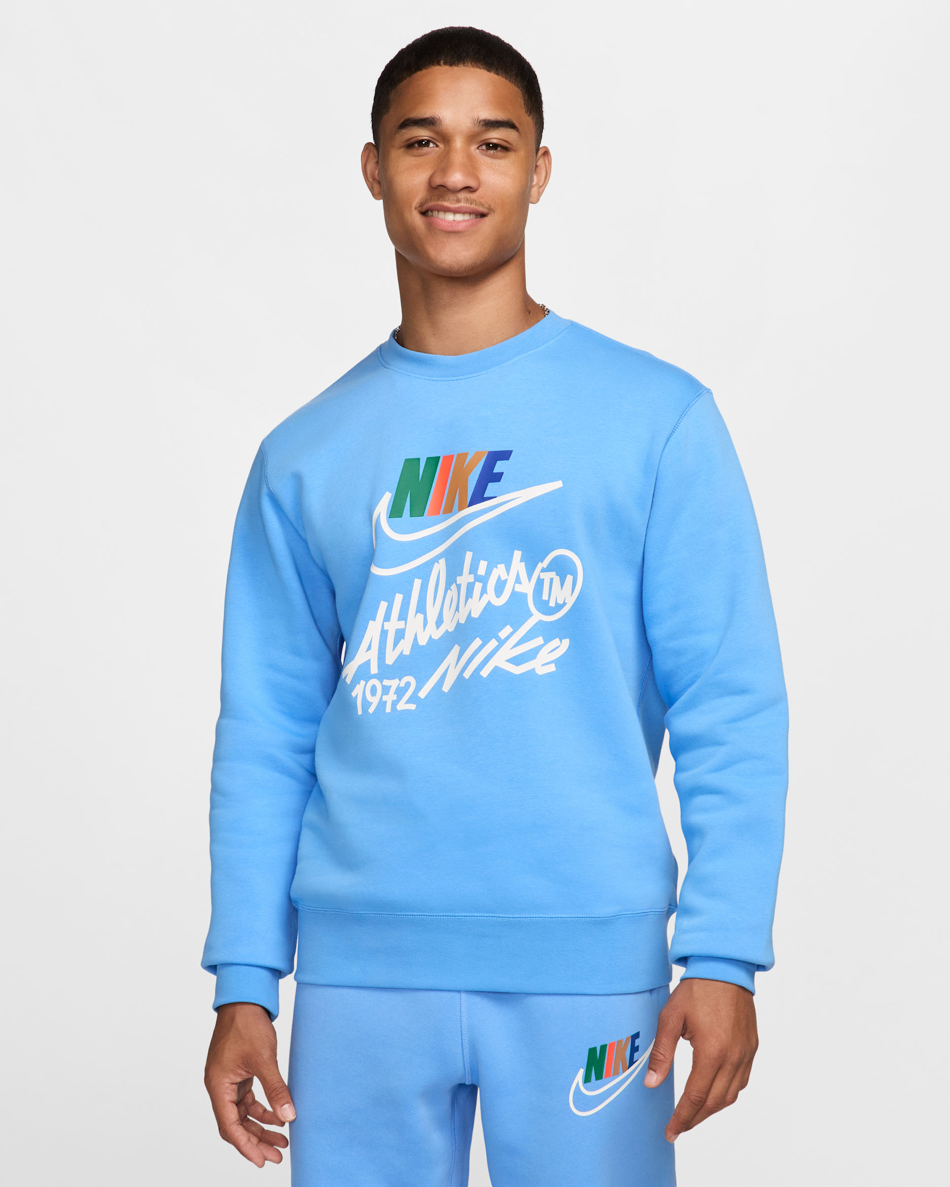 Sudadera de cuello redondo para hombre Nike Club Fleece - Azul universitario