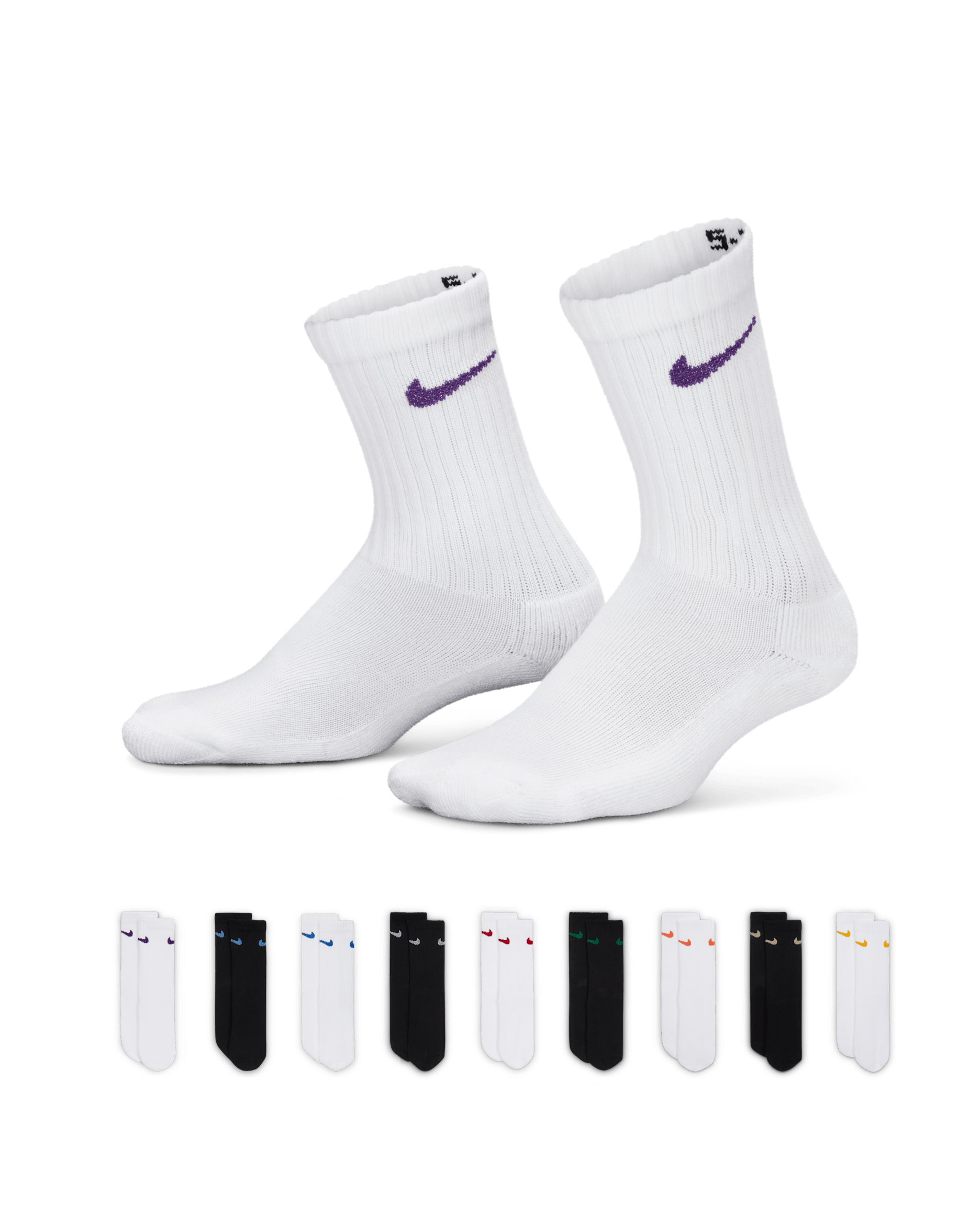 Nike Little Kids' Holiday Crew Boxed Set (9 Pairs) - White