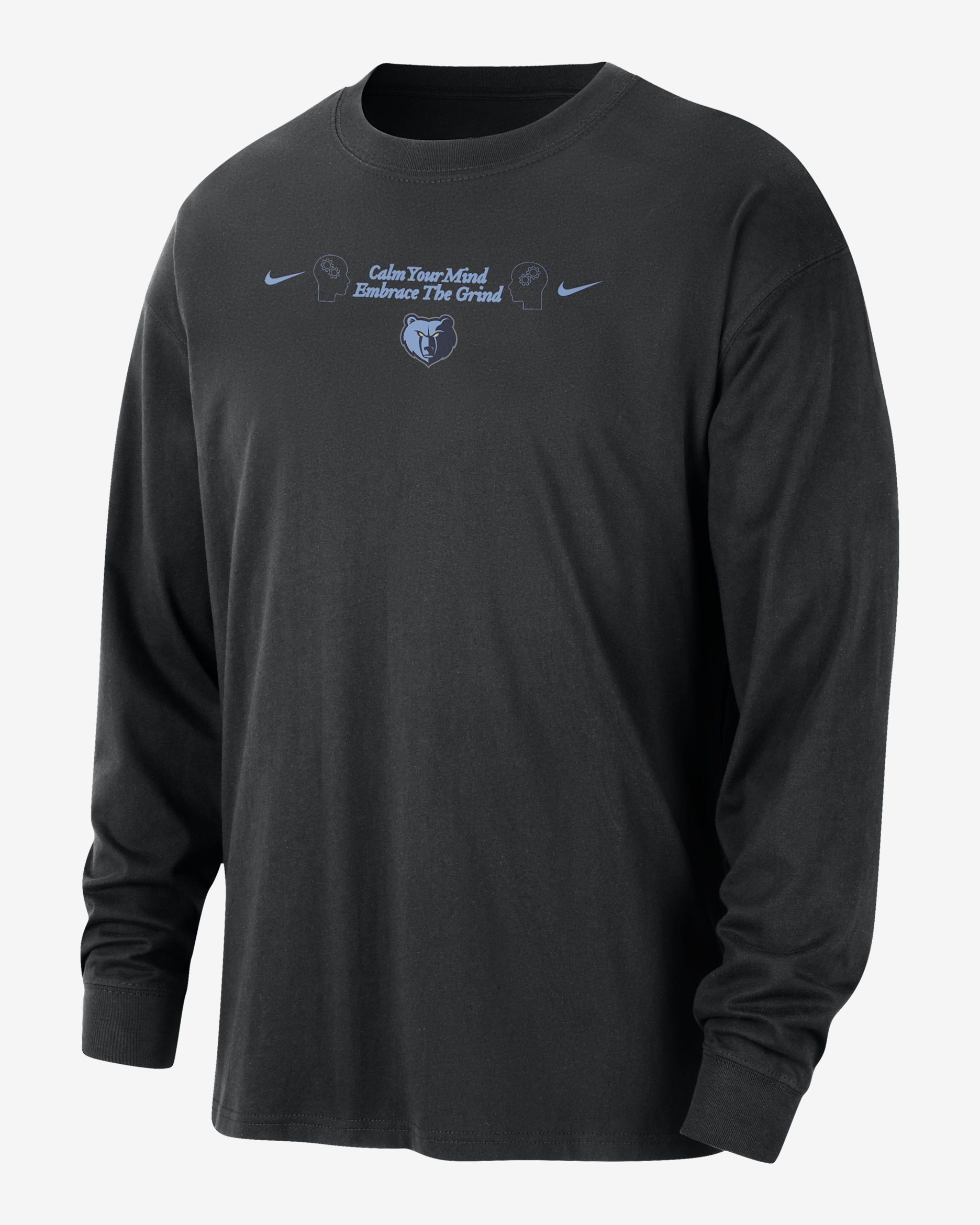 Playera de manga larga Nike de la NBA Max90 para hombre Memphis Grizzlies Courtside - Negro