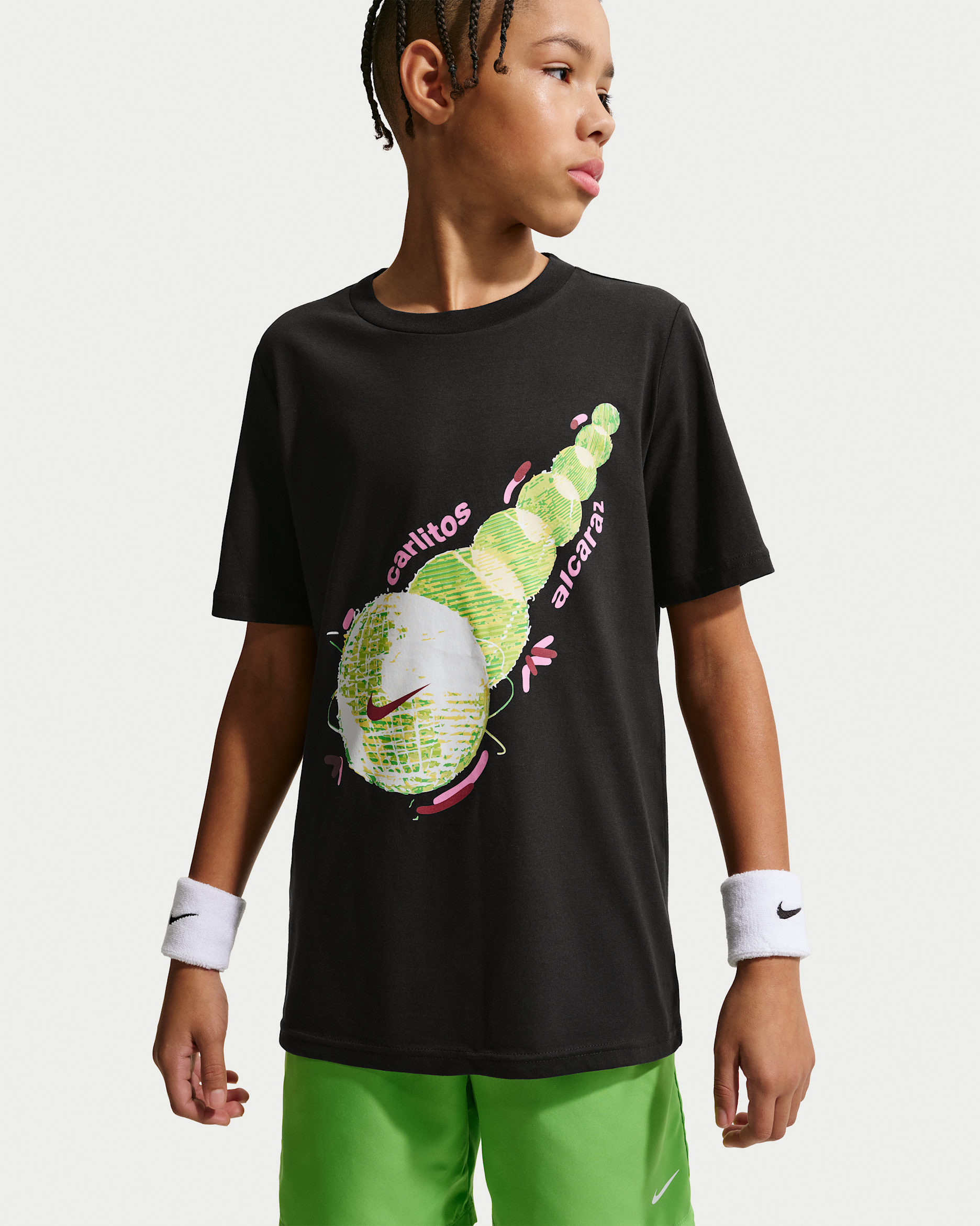 Carlos Alcaraz Nike Tennis kortærmet T-shirt til større børn - sort