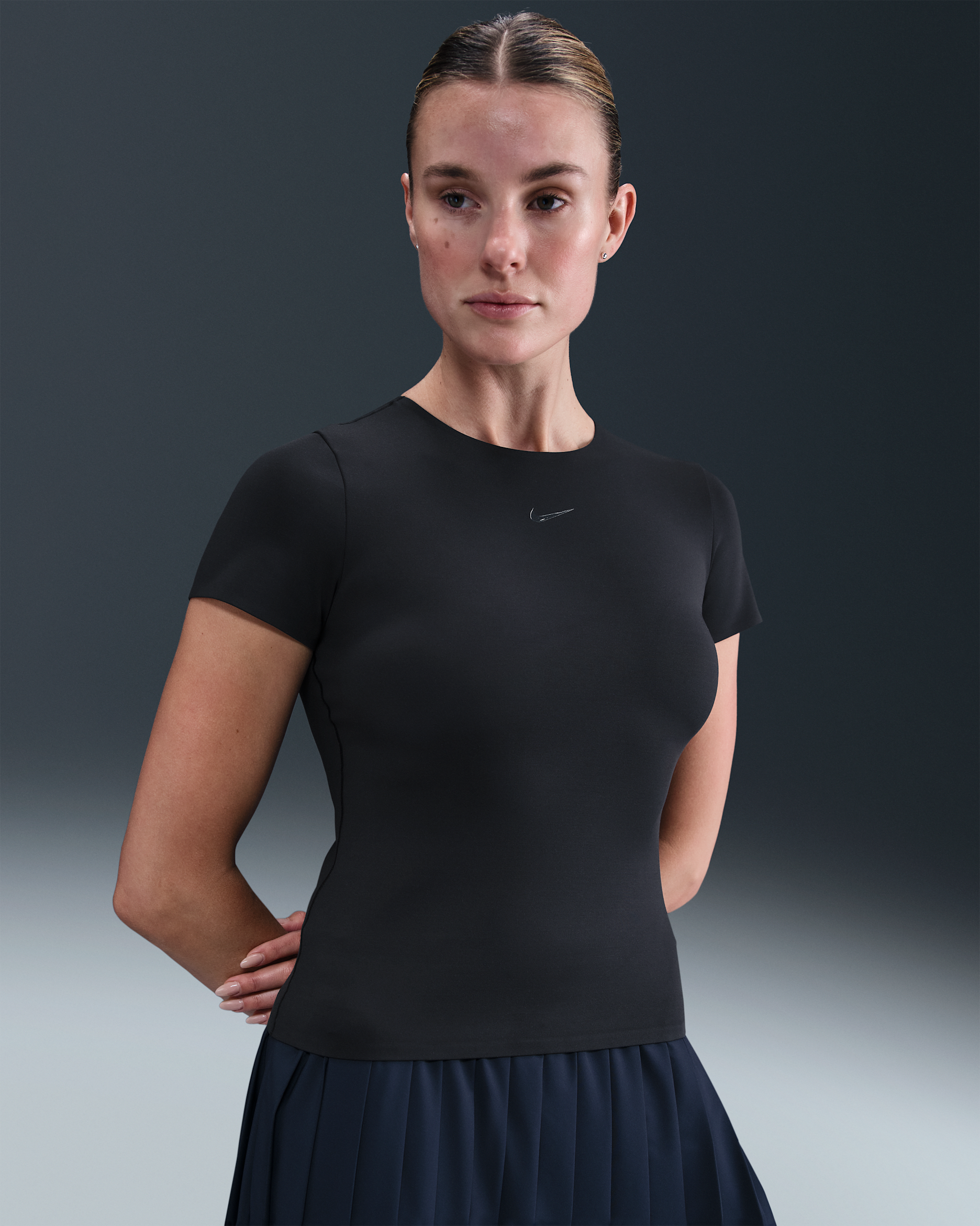 Nike Form Kurzarmshirt (Damen) - Schwarz/Smoke Grey/Dark Smoke Grey