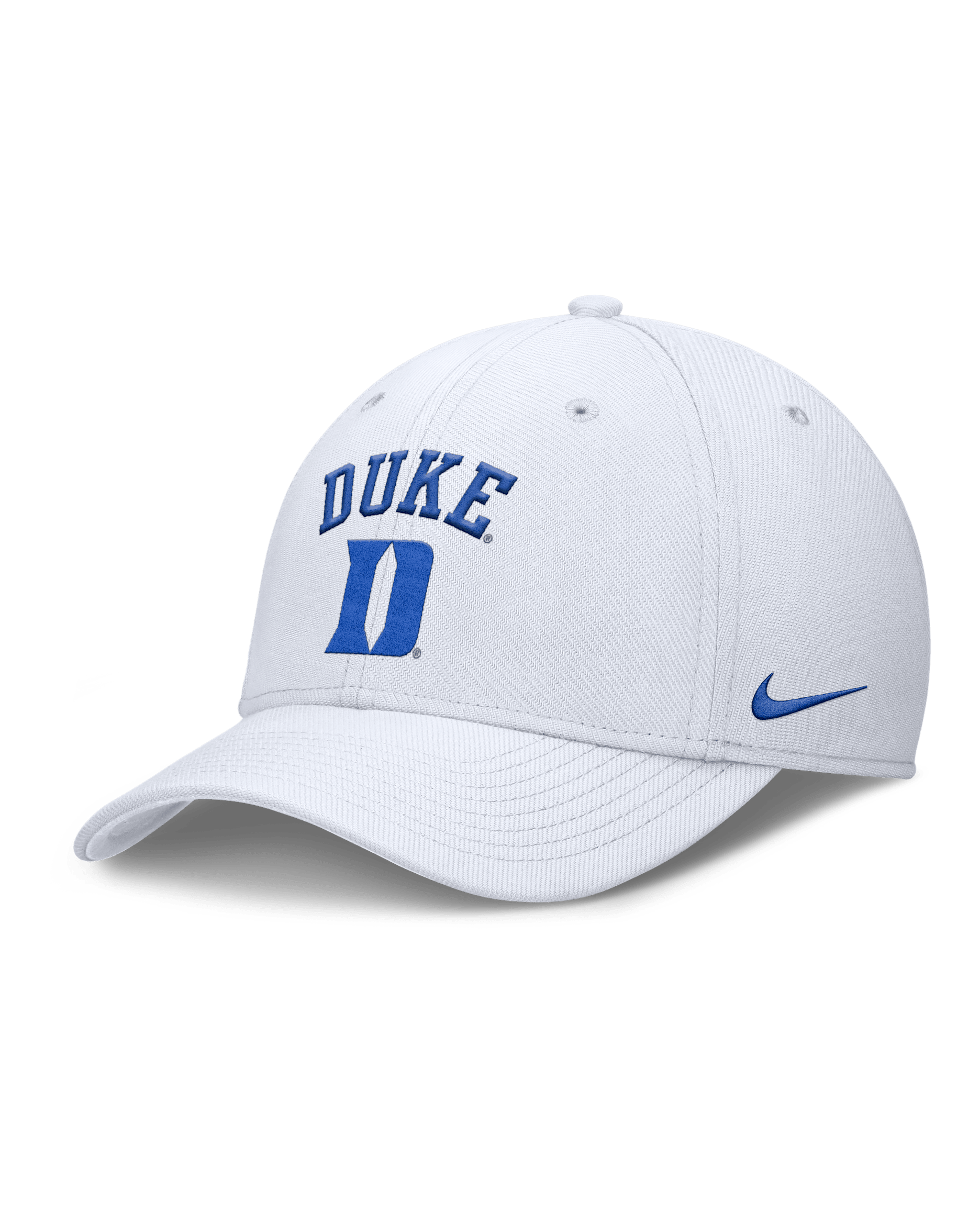 Duke On-Field Rise Swoosh Men's Nike Dri-FIT College Hat - White