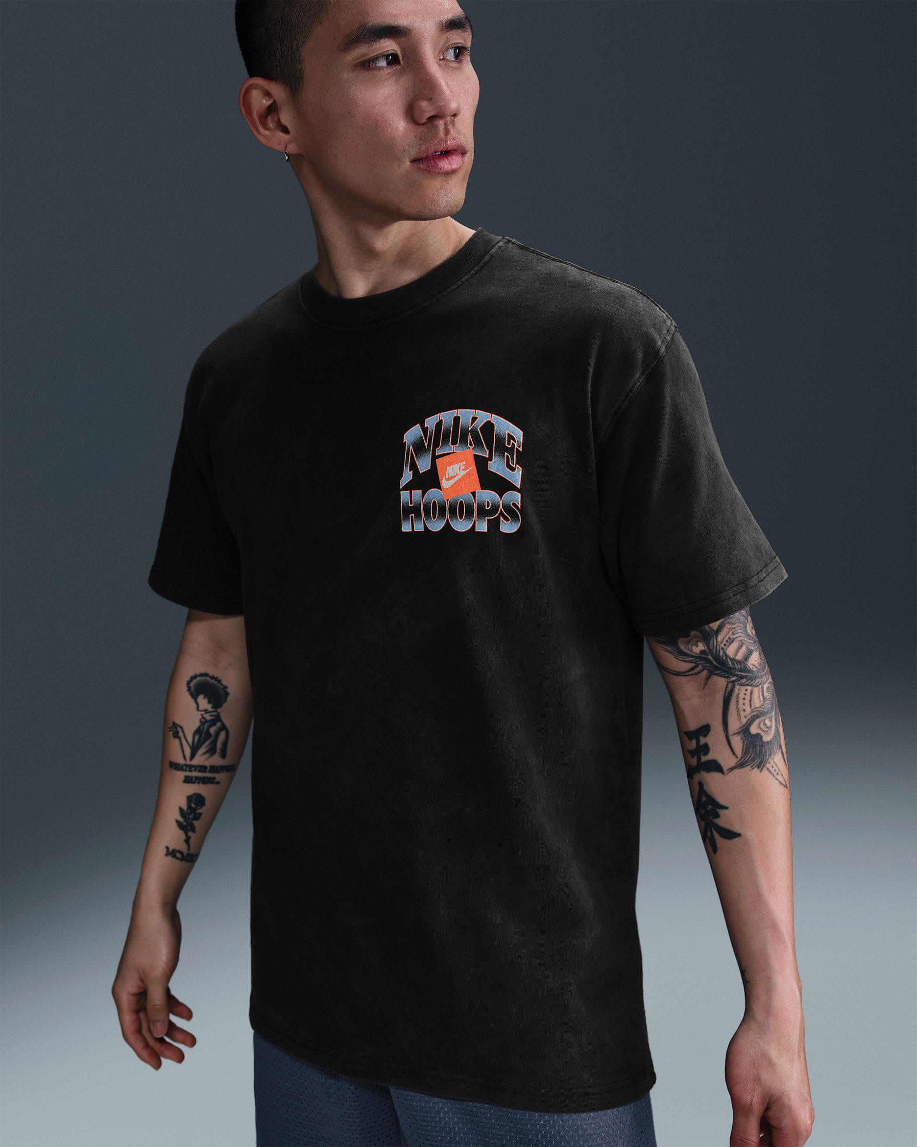 ナイキ メンズ マックス90 バスケットボール Tシャツ - ブラック