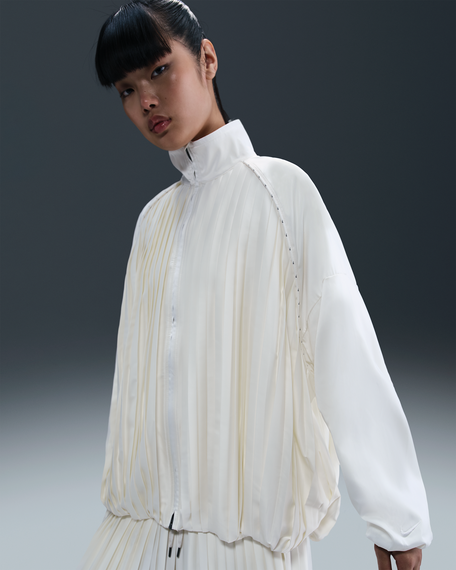 Nike Sportswear Collection Women's Pleated Tracksuit Jacket - Sail/Sail