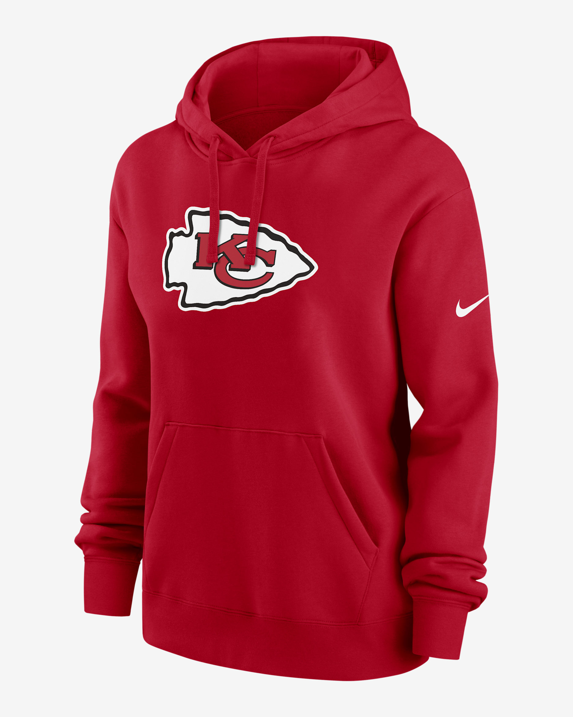 Sudadera con gorro sin cierre Nike de la NFL para mujer Kansas City Chiefs Club - Rojo universitario