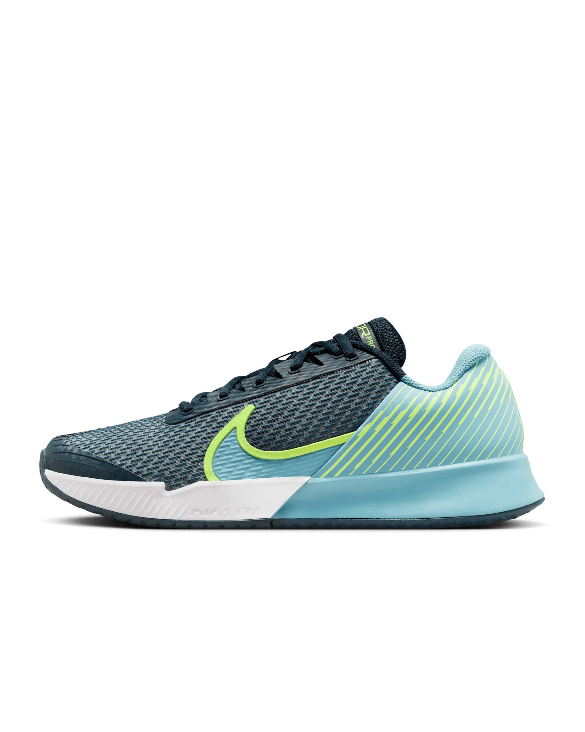 NikeCourt Air Zoom Vapor Pro 2 Men's Hard Court Tennis Shoes - Armoury Navy/Volt/Denim Turquoise