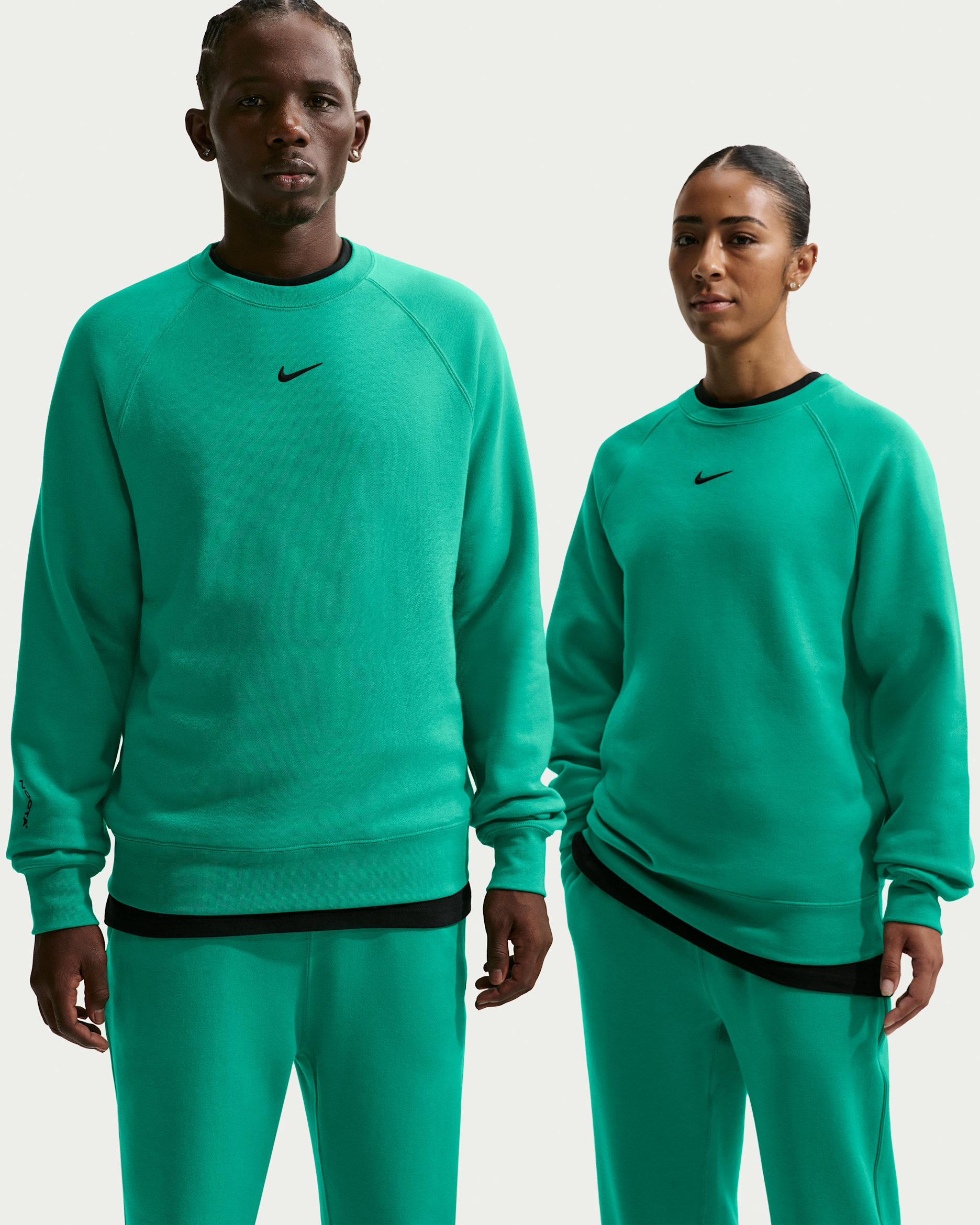 Sudadera de cuello redondo de tejido Fleece para hombre CS NOCTA - Verde Neptuno/Negro