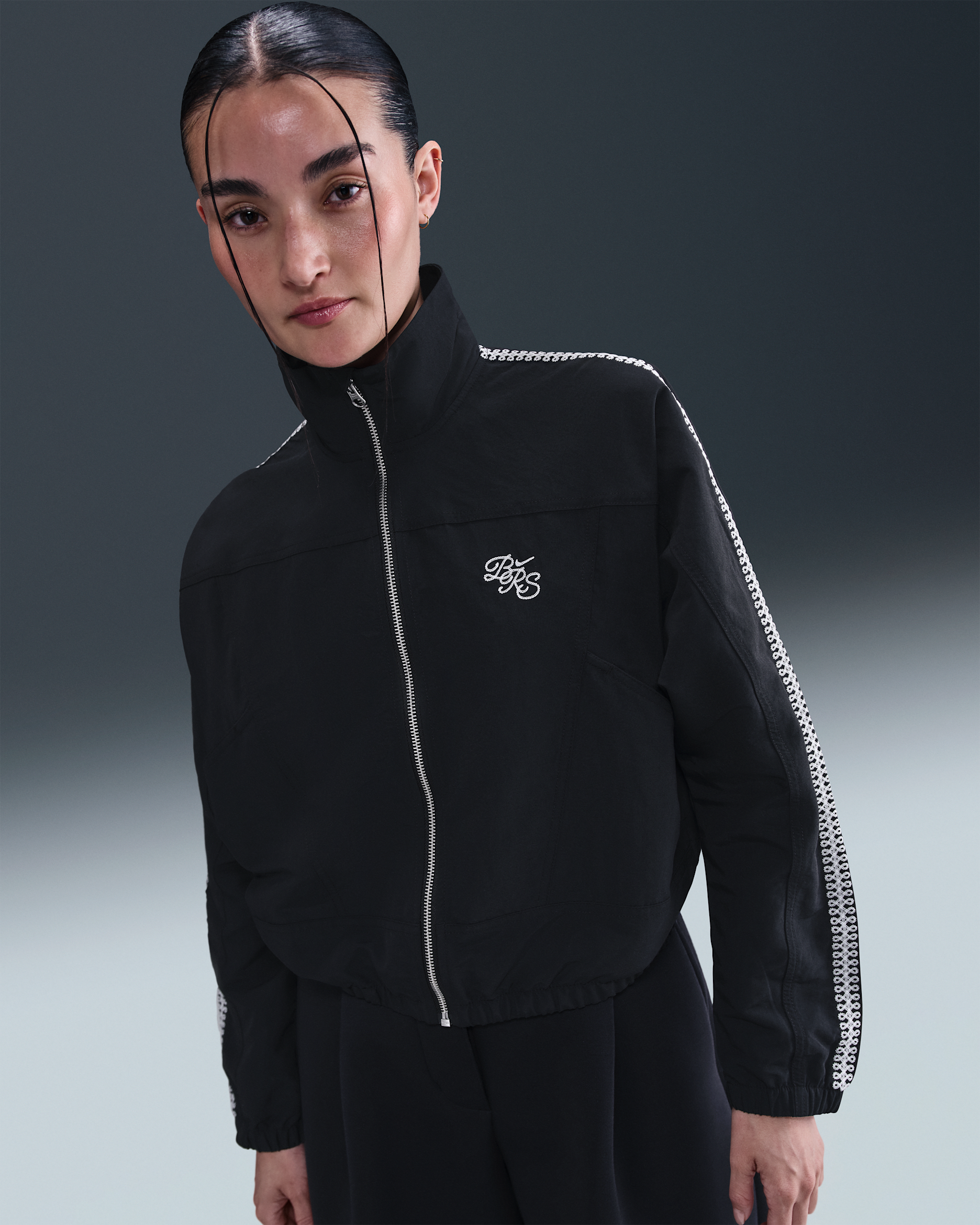 Nike Sportswear Women's Woven Repel Jacket - Black/White/White