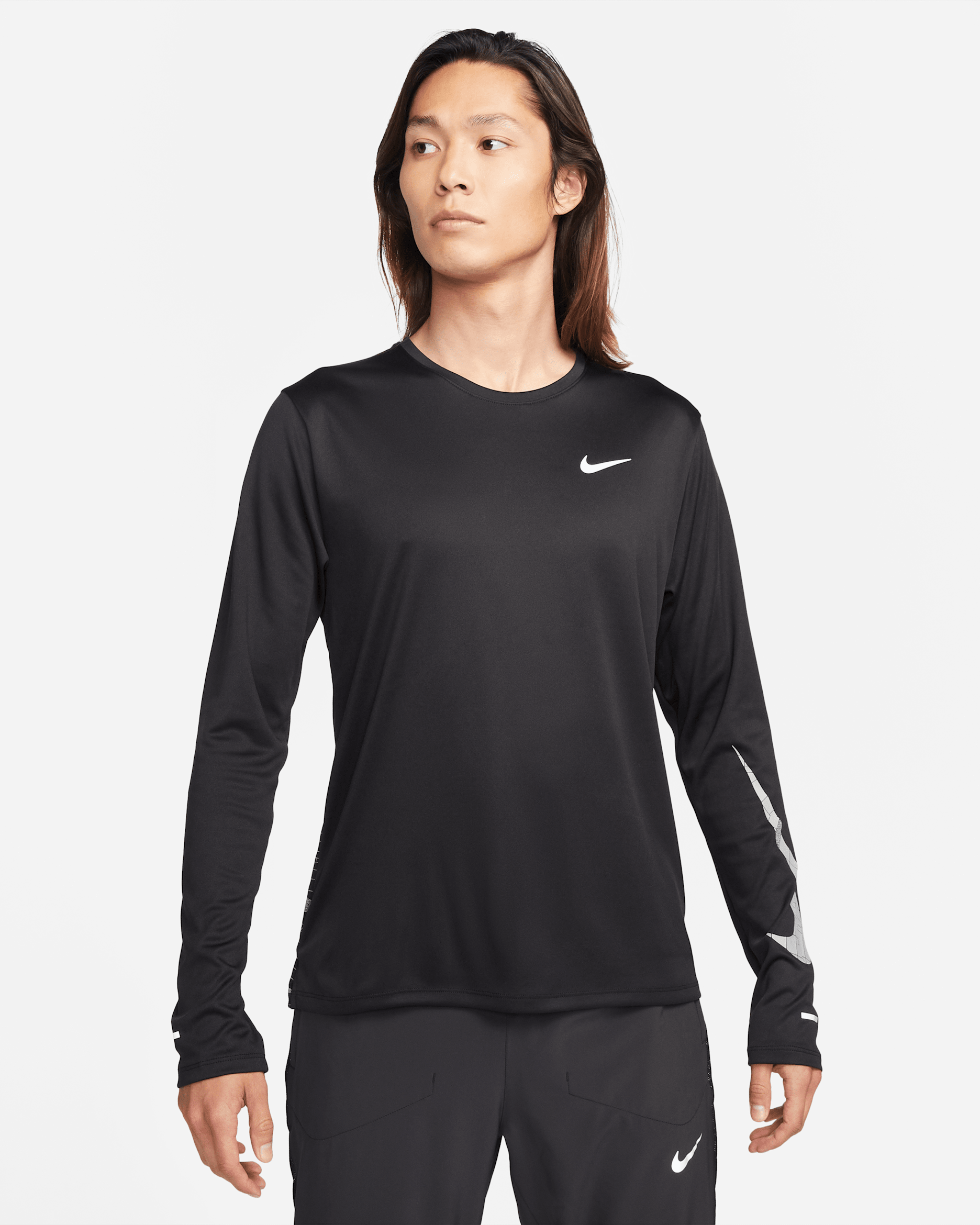 Nike Dri-FIT Miler Run Division Men's Flash Long-Sleeve Running Top - Black