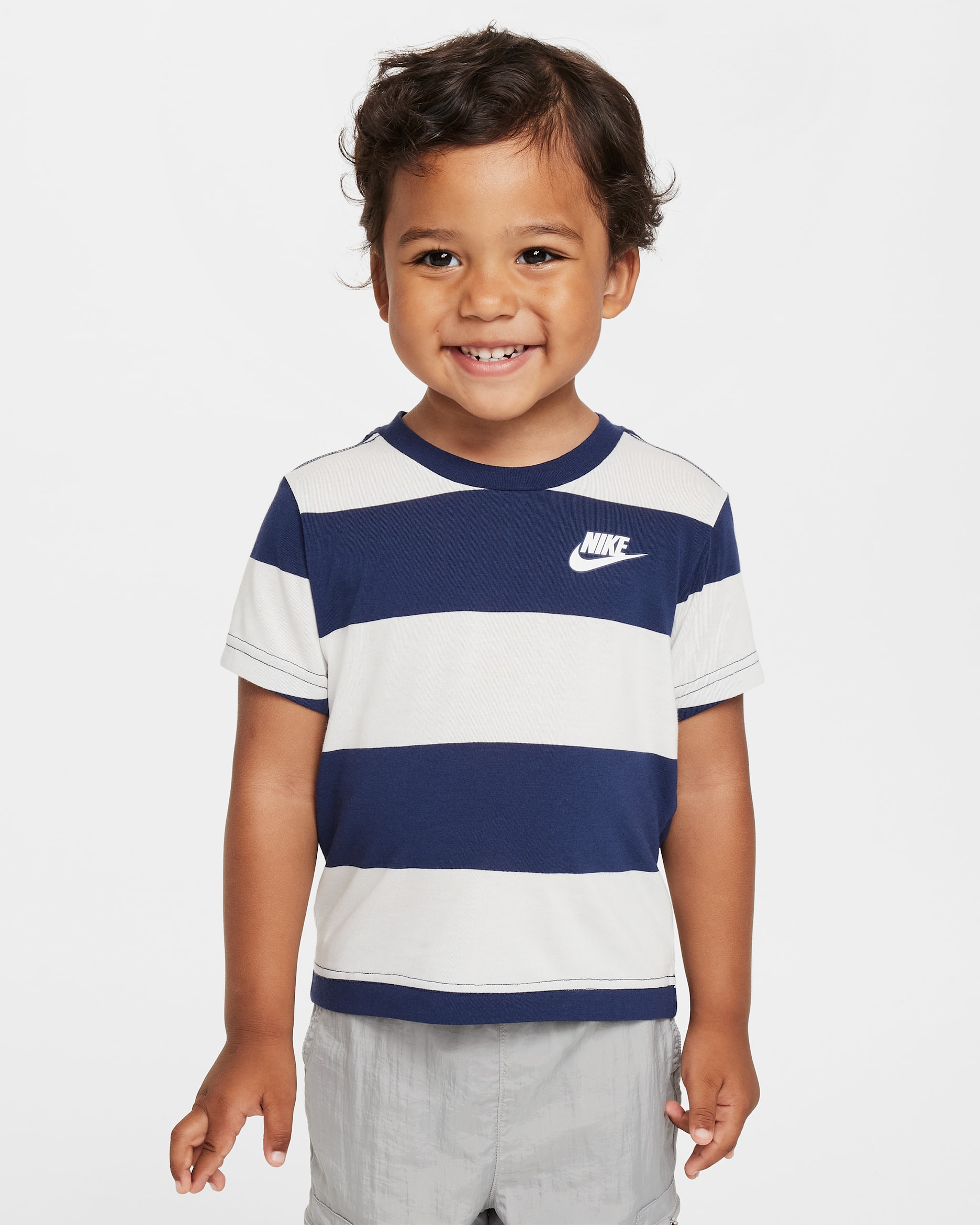 Playera de rugby a rayas para niño pequeño Nike - Azul marino medianoche