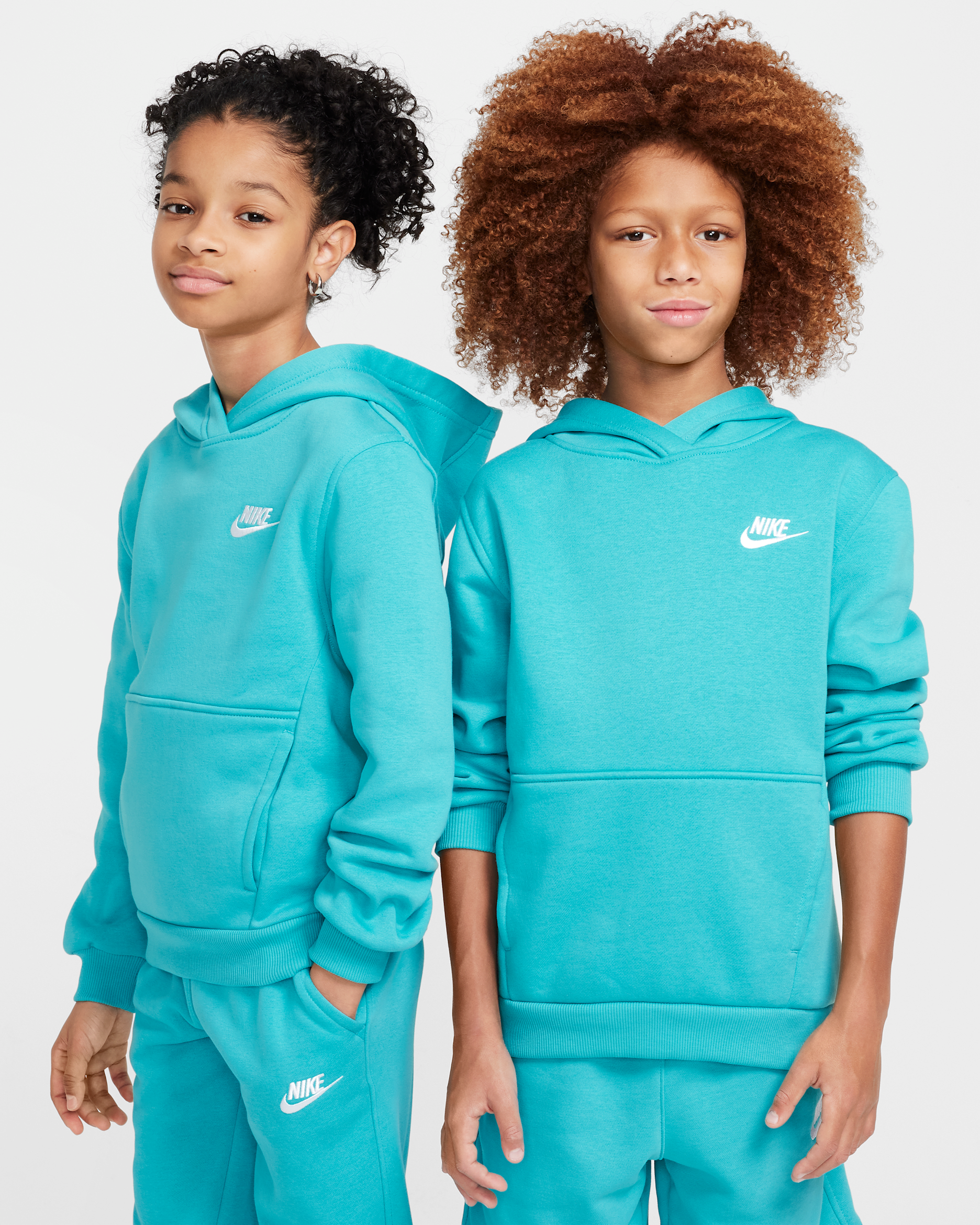 Nike Sportswear Club Fleece Big Kids' Pullover Hoodie - Dusty Cactus/White