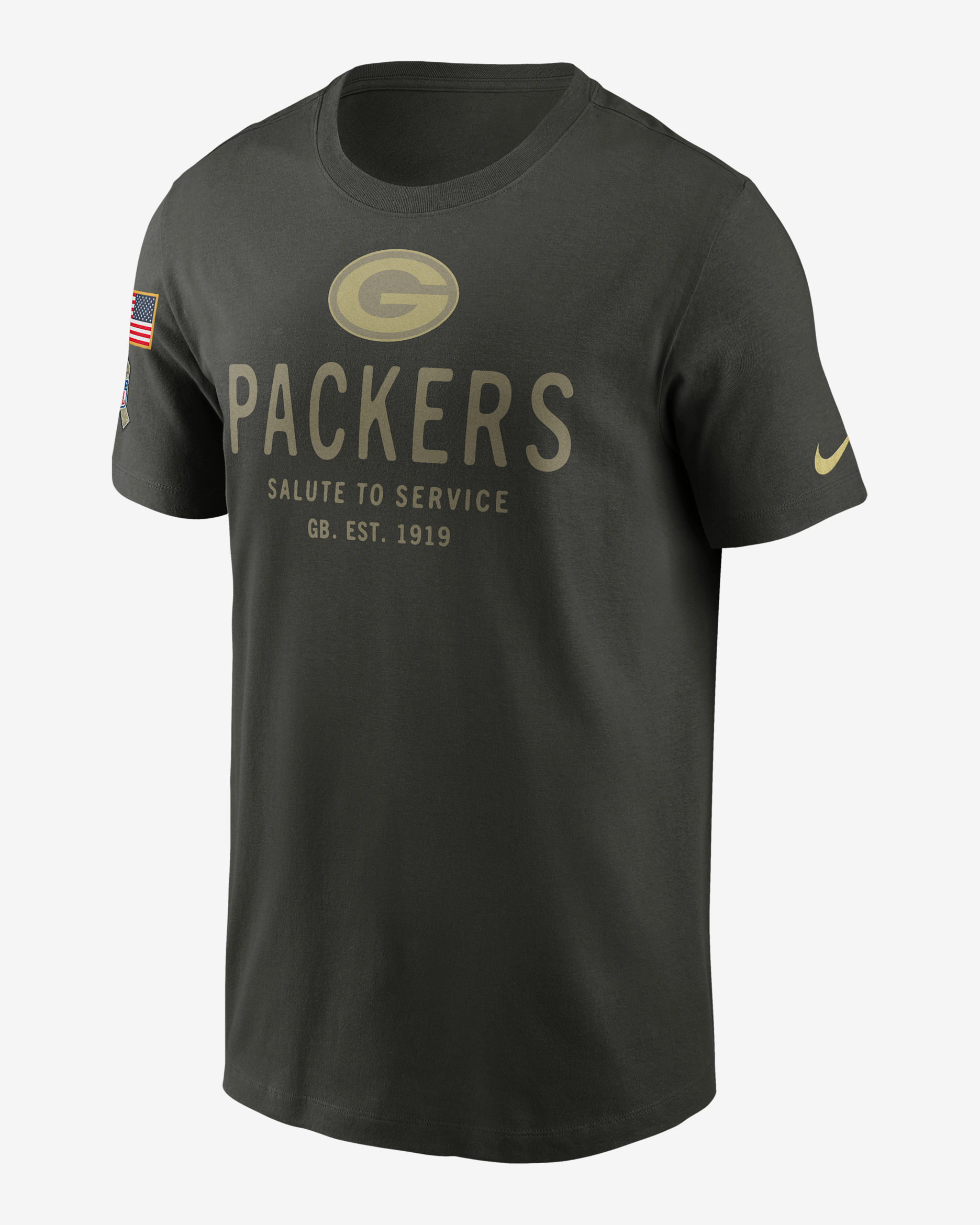Playera Nike Dri-FIT de la NFL para hombre Green Bay Packers Salute to Service Sideline Primary Edge - Verde bosque