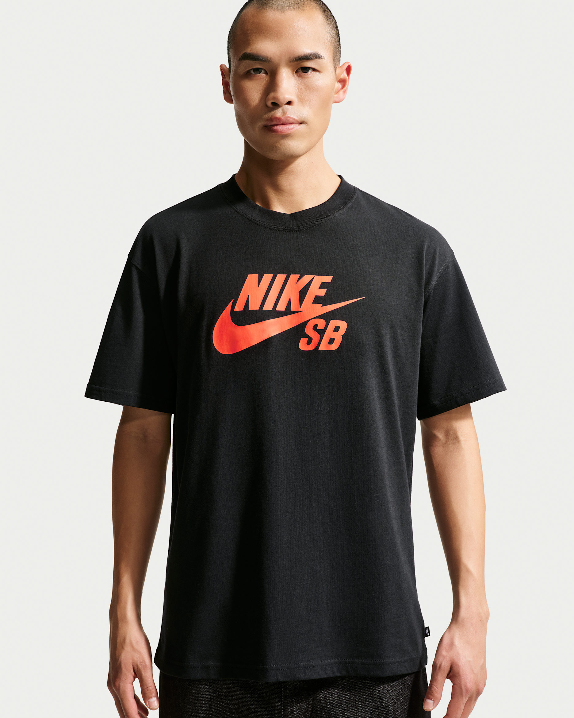 Nike SB Logo Skate T-Shirt - Black/Safety Orange