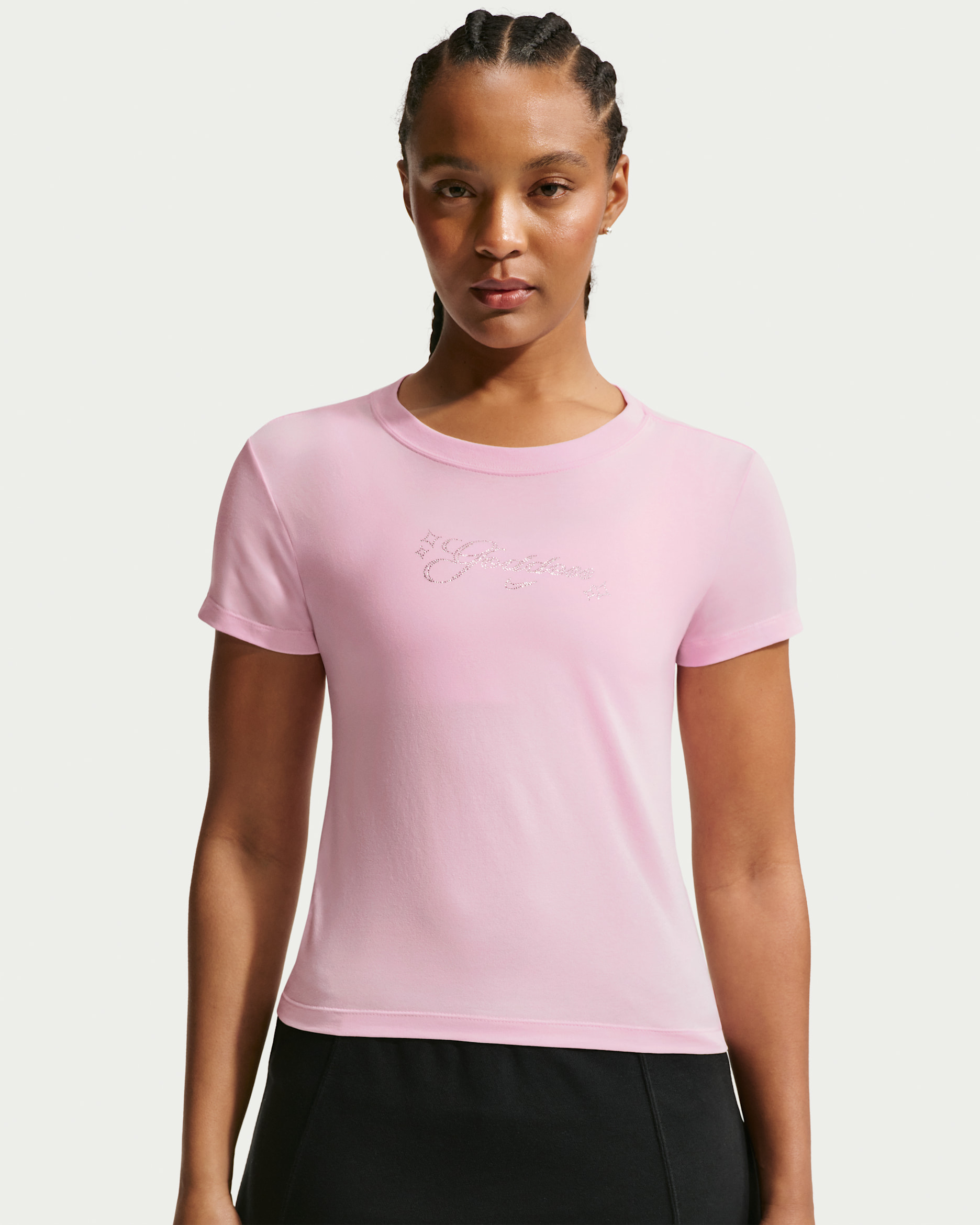 Nike Sportswear Chill Knit Women's Slim Cropped T-Shirt - Pink Foam