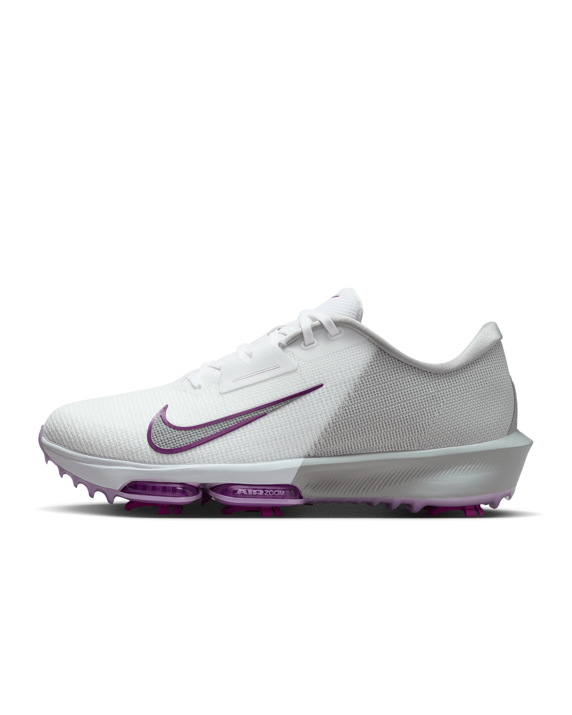 Nike Air Zoom Infinity Tour 2 Golf Shoes (Wide) - White/Light Smoke Grey/Vivid Purple