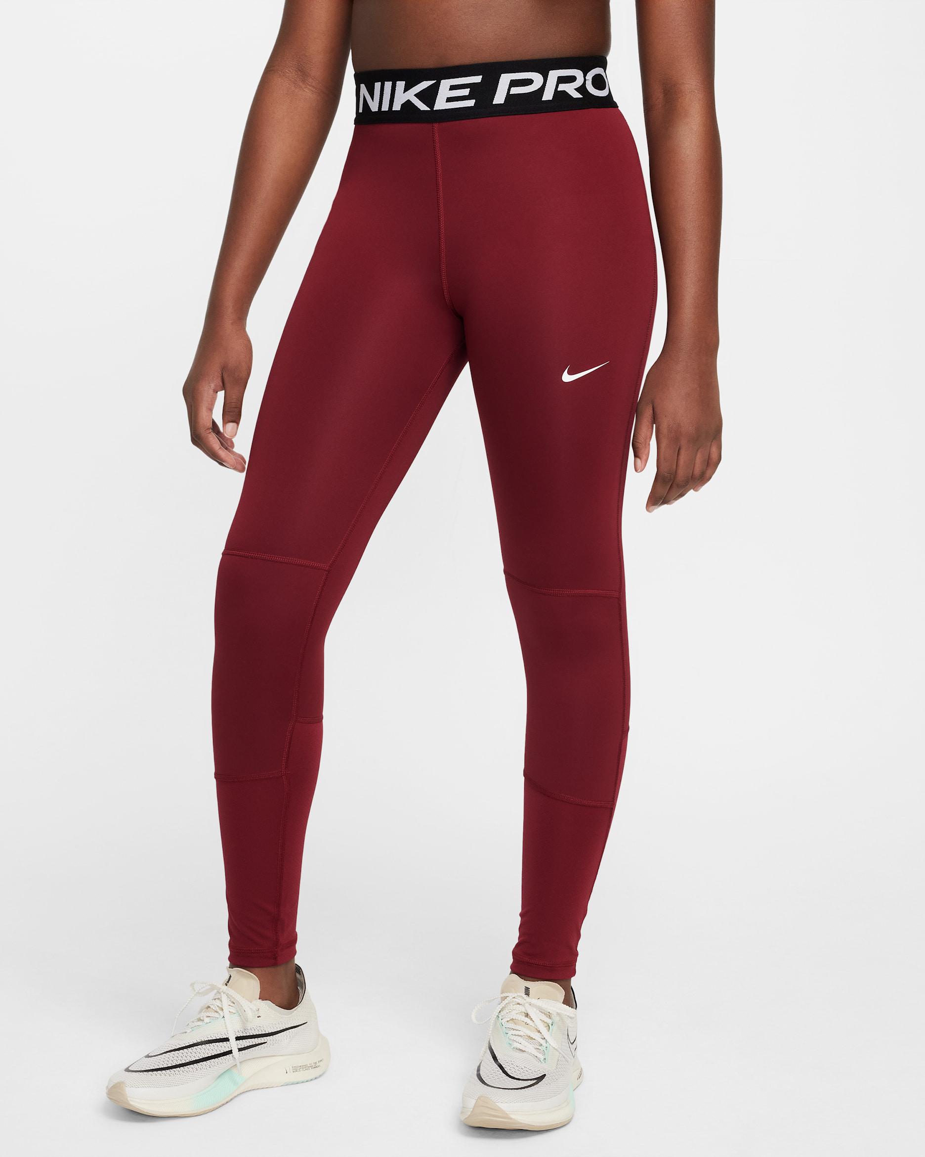 Leggings Nike Pro Dri-FIT Júnior (Rapariga) - Vermelho Team/Preto/Branco
