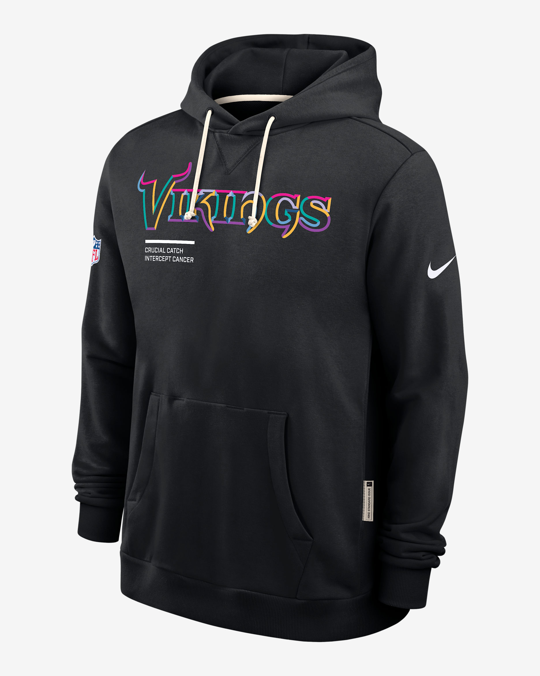 Minnesota Vikings Crucial Catch Sideline Men's Nike Dri-FIT NFL Pullover Hoodie - Black