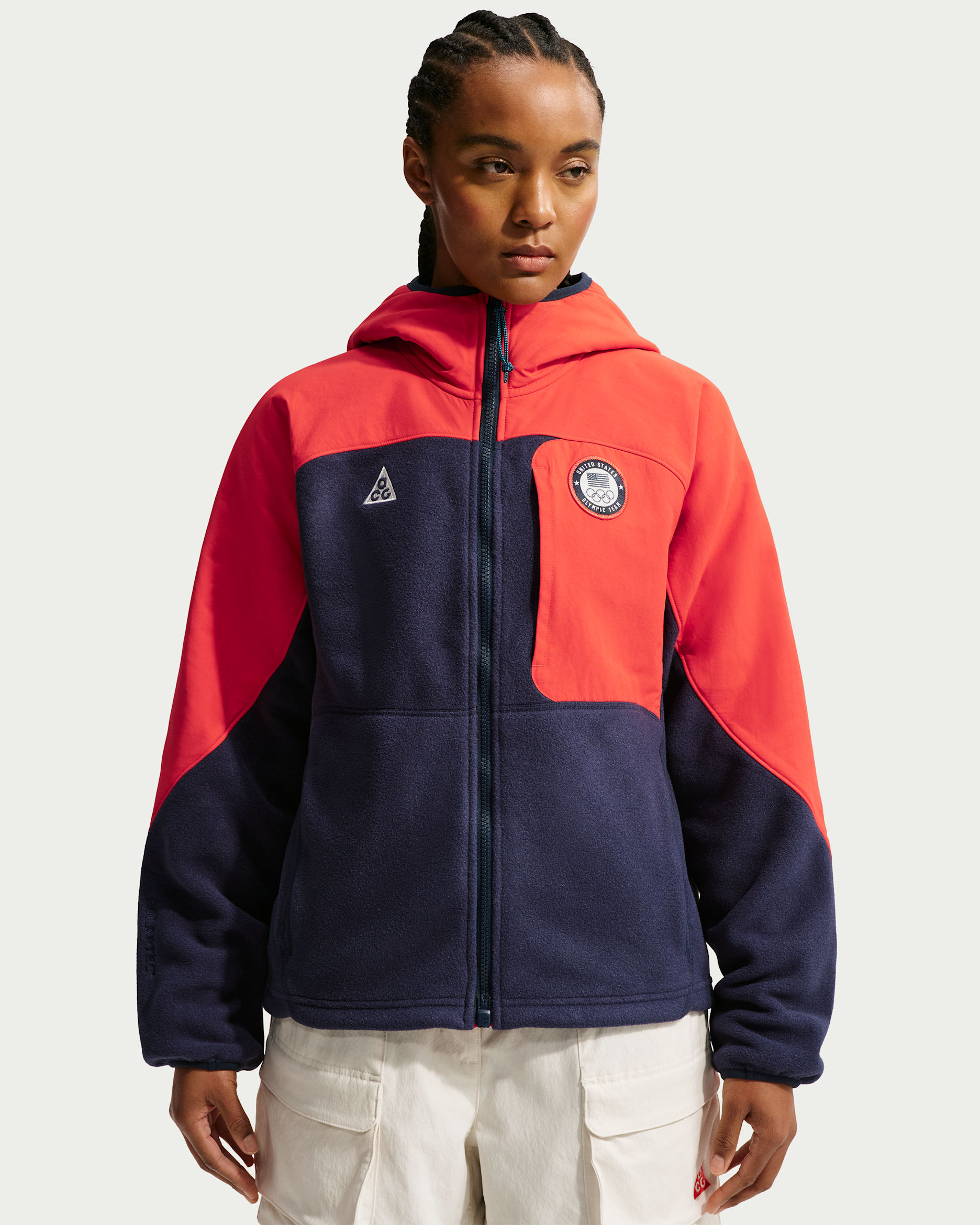 Nike ACG x Team USA Women's Full-Zip Jacket - Obsidian/Chile Red/Obsidian/Summit White