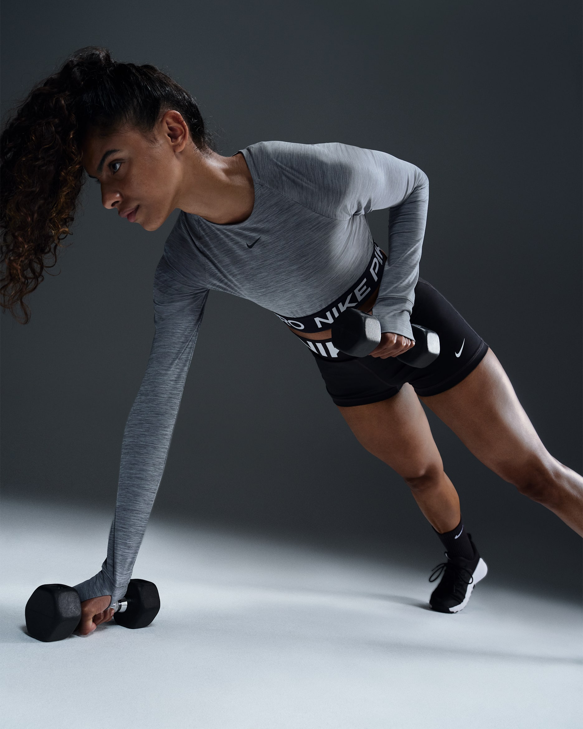 Nike Pro Women's Dri-FIT Cropped Long-Sleeve Top