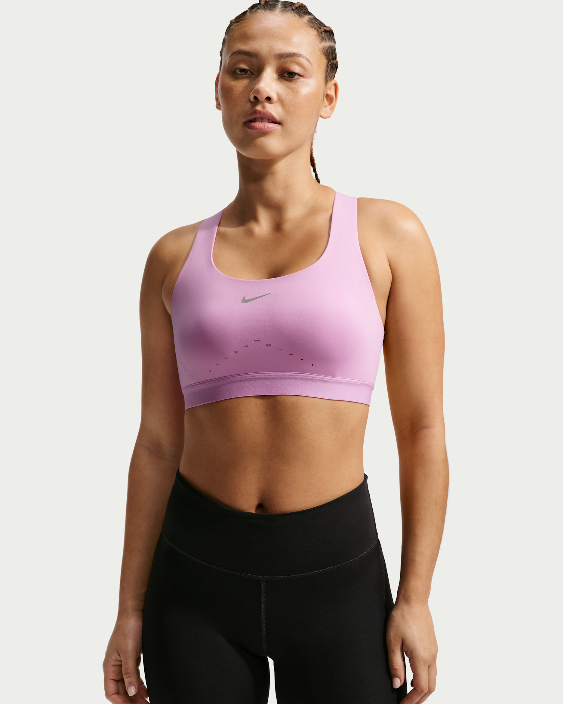 Nike Swift Women's High-Support Lightly Lined Sports Bra - Light Magenta/Silver