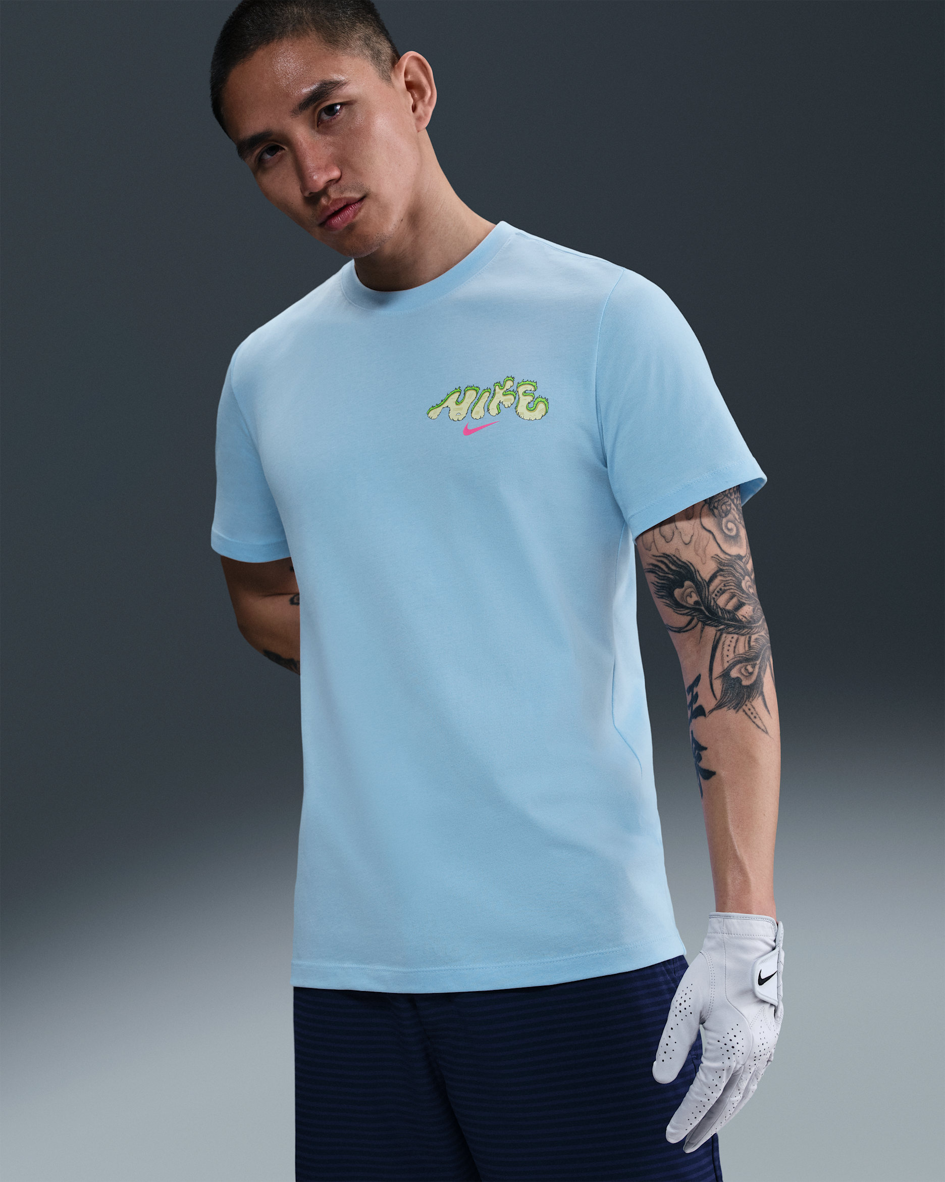 เสื้อยืดกอล์ฟผู้ชาย Nike - Psychic Blue