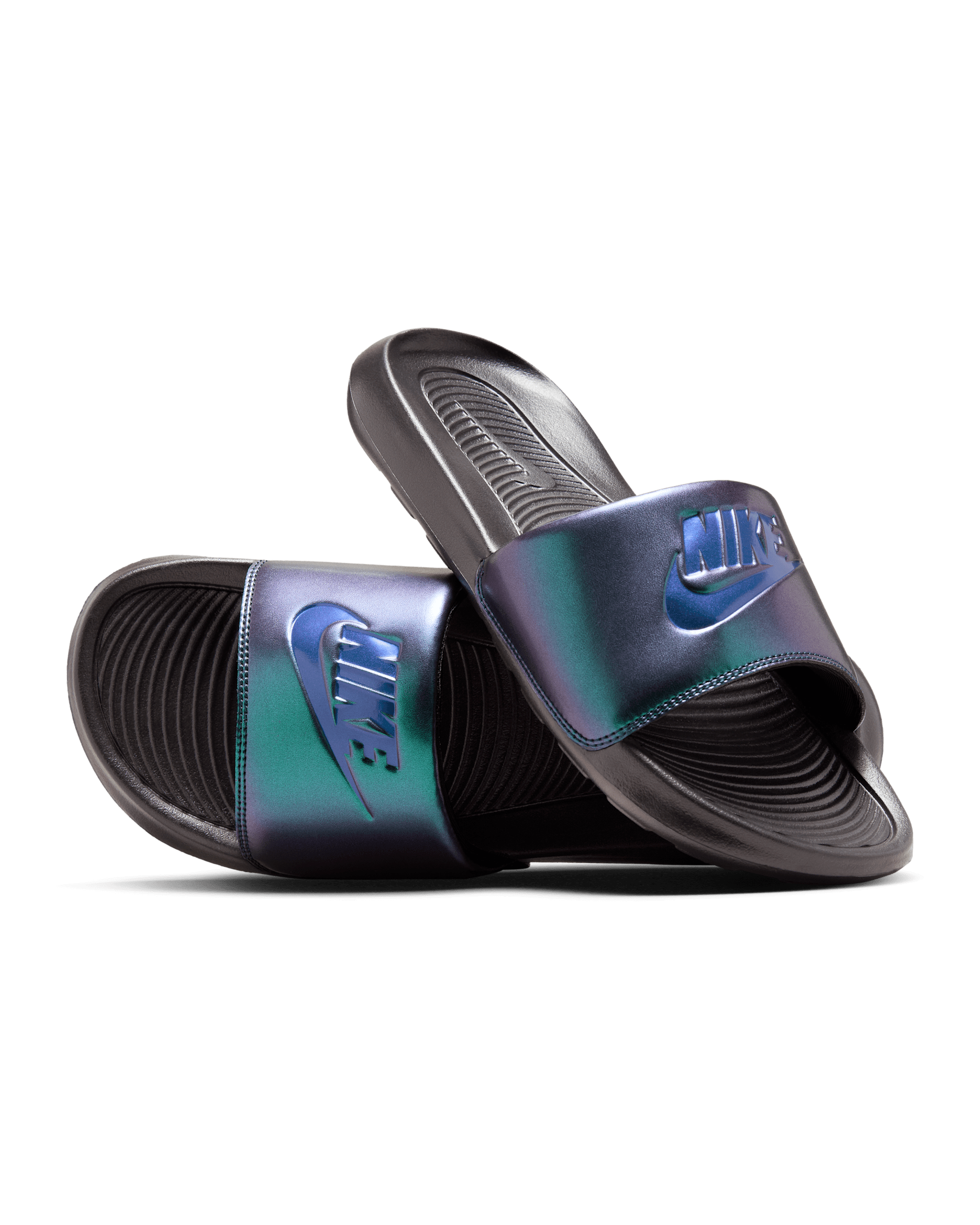 Chanclas para mujer Nike Victori One - Negro/Negro/Azul marino medianoche
